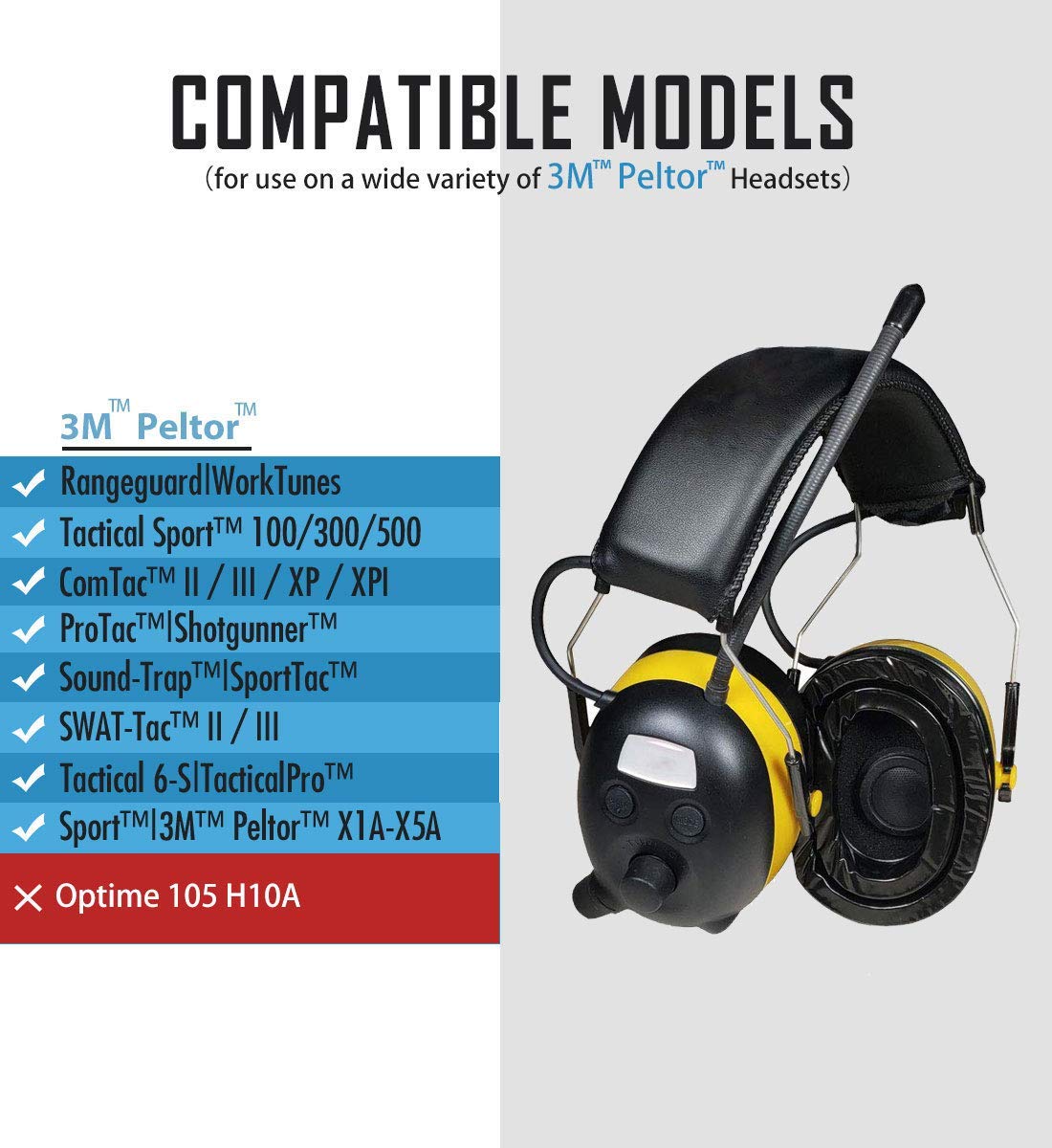 PROHEAR 033 Upgraded Bluetooth Hearing Protection Headphones with GEP01 Gel Ear Pads - Noise Cancelling Wireless Earmuffs for Shooting, Construction & Industrial Work (Compatible with 3M PELTOR Headsets)