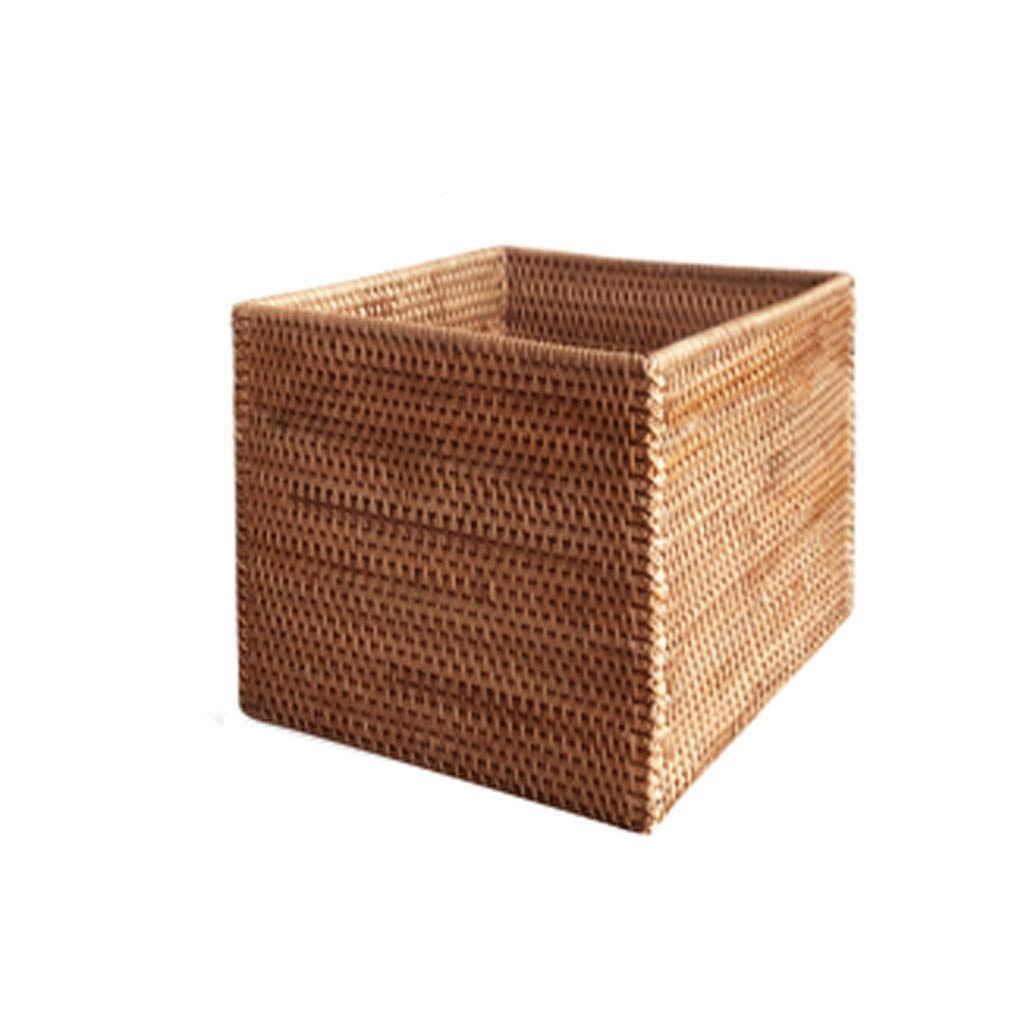 Handmade Rattan Storage Basket - Natural Brown Right Angle Small Organizer for Keys, Remotes & More | Stackable Home Decor for Living Room, Bedroom & Bathroom