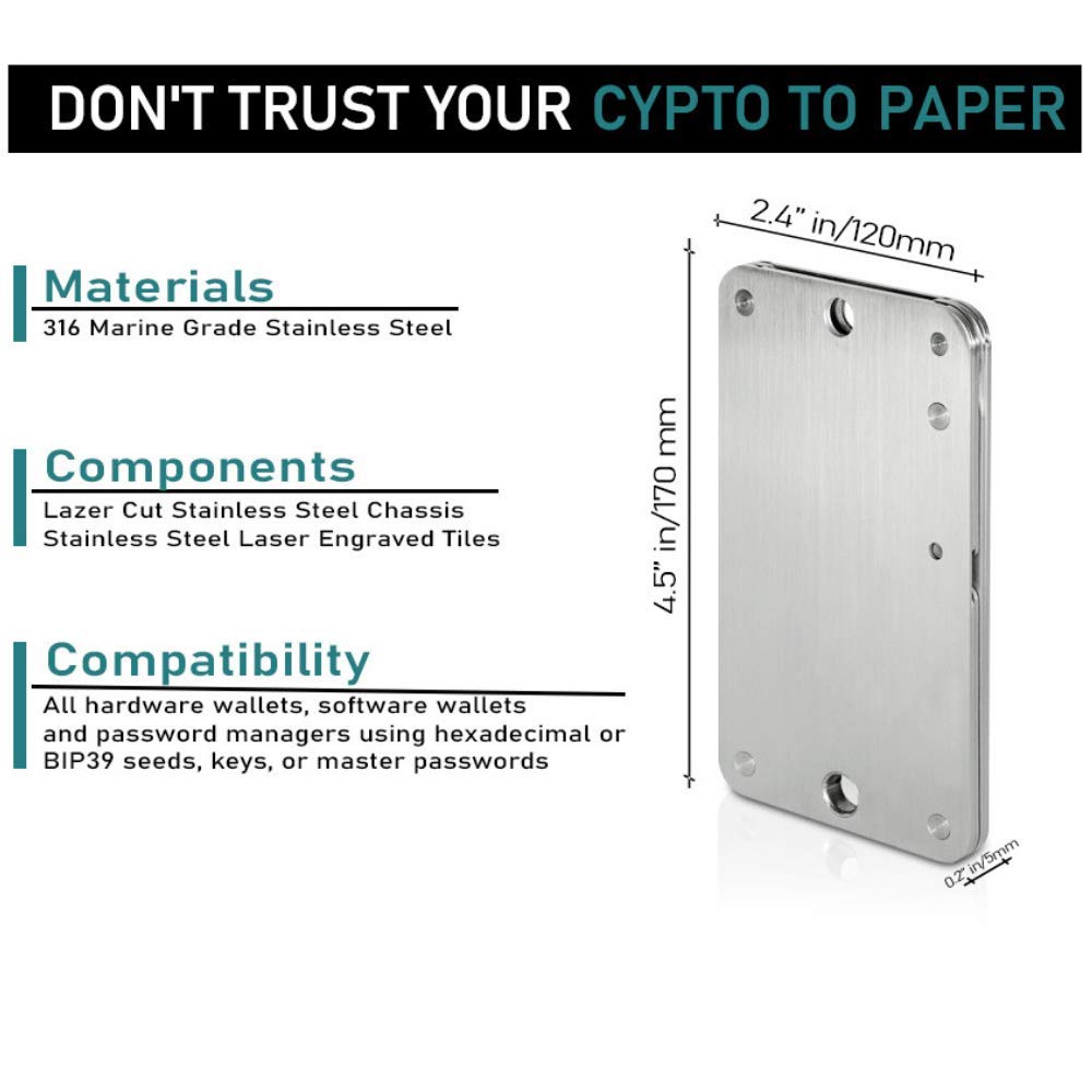 BillFodl HODL Bundle - Cryptocurrency Hardware Wallet Backup (1 Main Unit, Tamper-Proof Stickers & Fodl Hodler) | Secure Storage for Bitcoin, Ethereum & Crypto | Compatible with Ledger Nano S, Trezor & KeepKey | Perfect for Cold Storage & Disaster Recovery