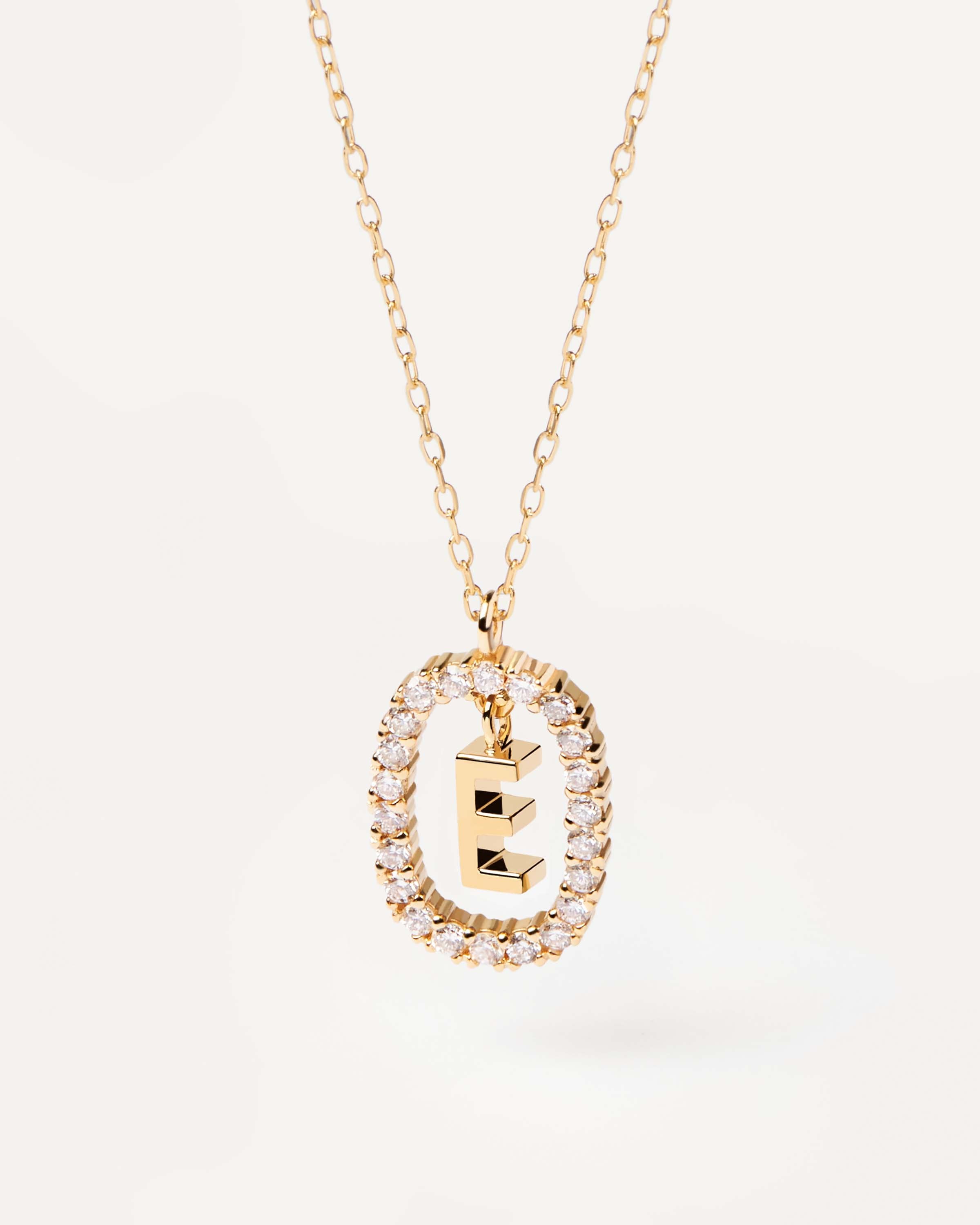 14K Gold Letter E Necklace with Diamonds - Elegant Personalized Initial Jewelry for Women, Perfect Gift for Birthday, Anniversary & Valentine's Day