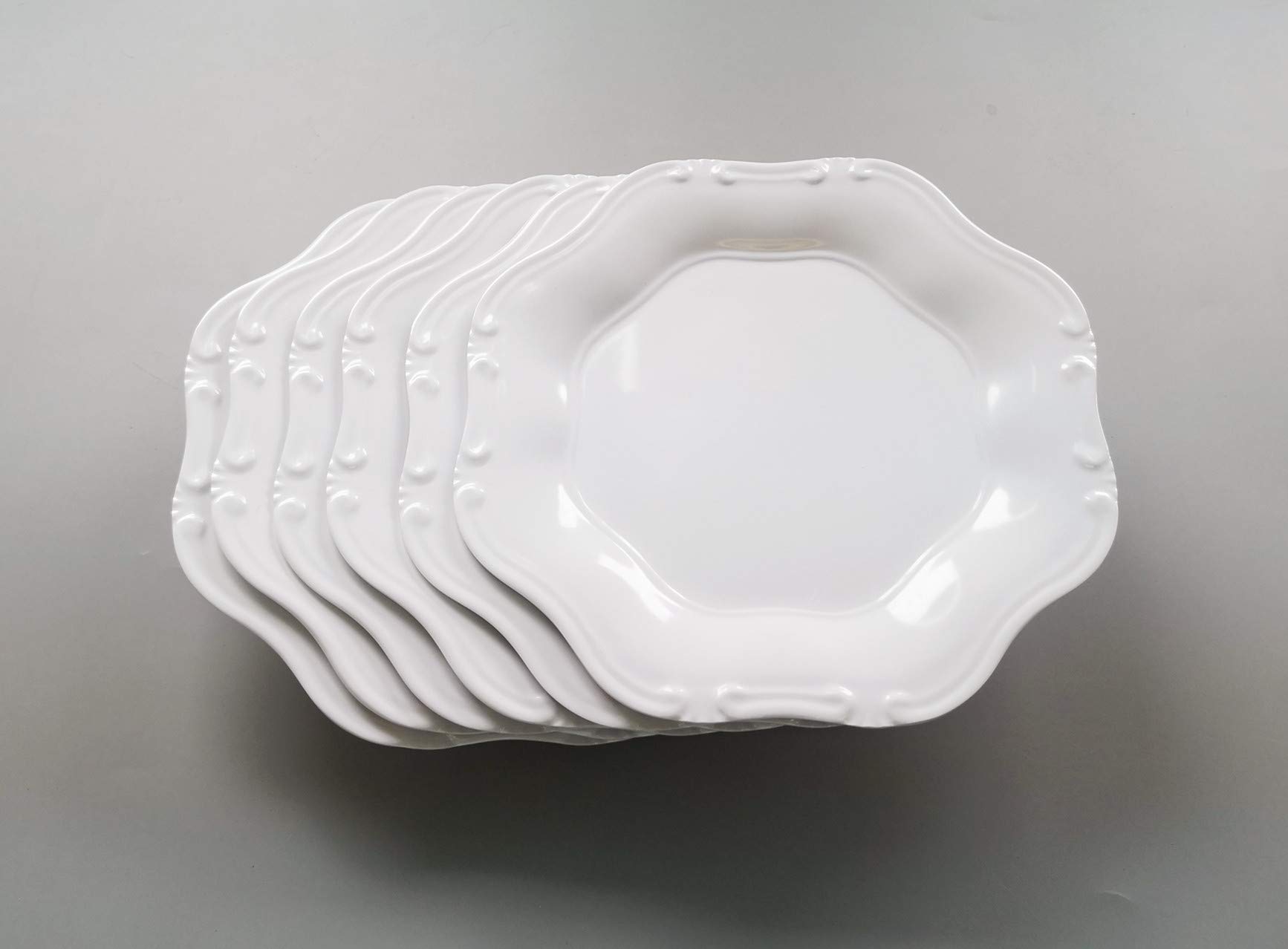 6-Piece Melamine Dinner Plates Set - 11 Inch Durable White Plates for Indoor & Outdoor Dining - Perfect for Restaurants, Picnics, and Everyday Use