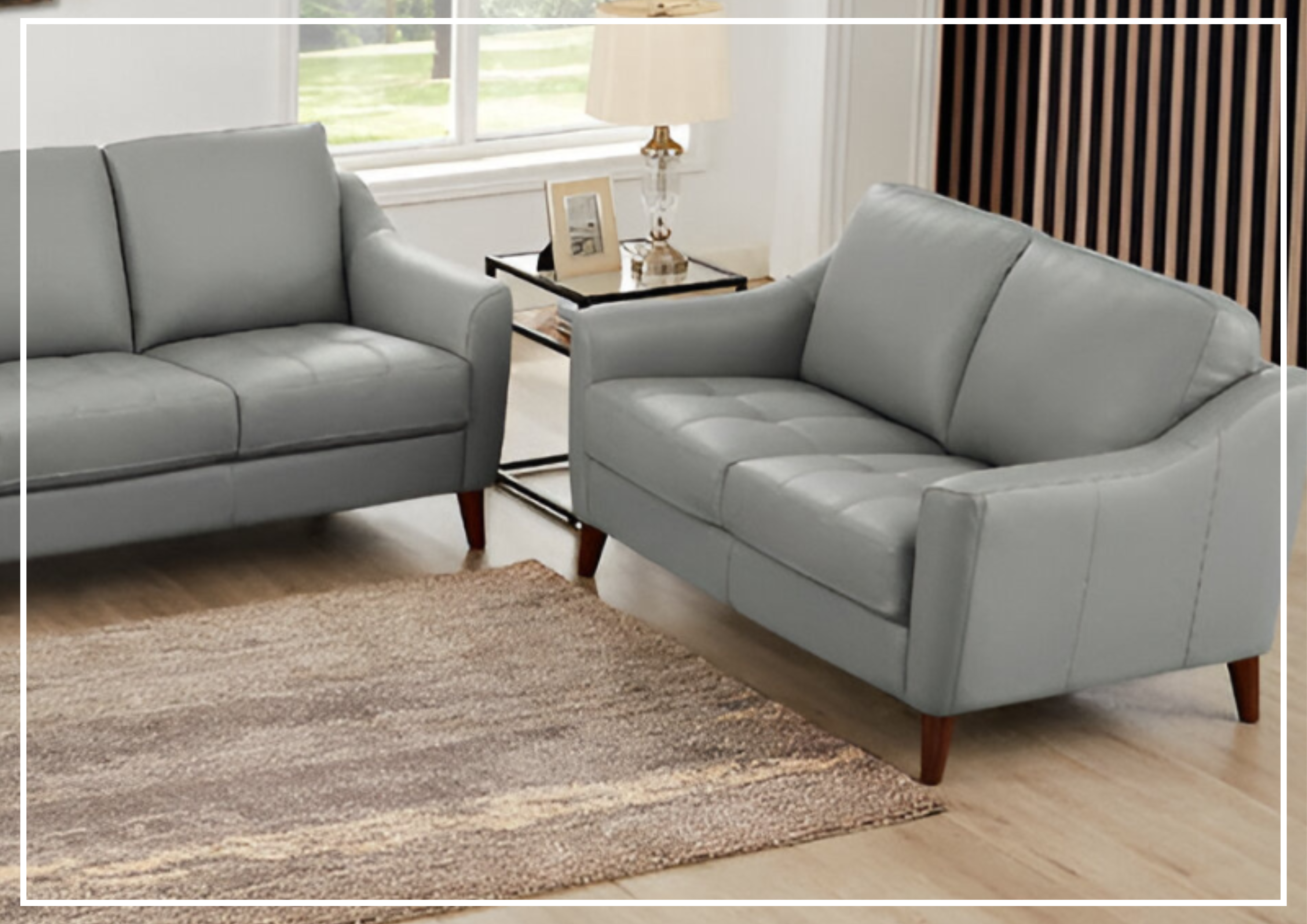 Hydeline Ersa Premium Leather Loveseat Sofa with Soft Slope Arms - Luxurious Small Couch for Living Room, Office or Apartment