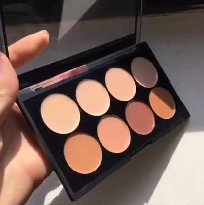 8 Shades Professional Highlighter & Contour Concealer Palette - Creamy Blendable Makeup for Face Sculpting & Highlighting - Perfect for Contouring, Strobing & Photo Shoots