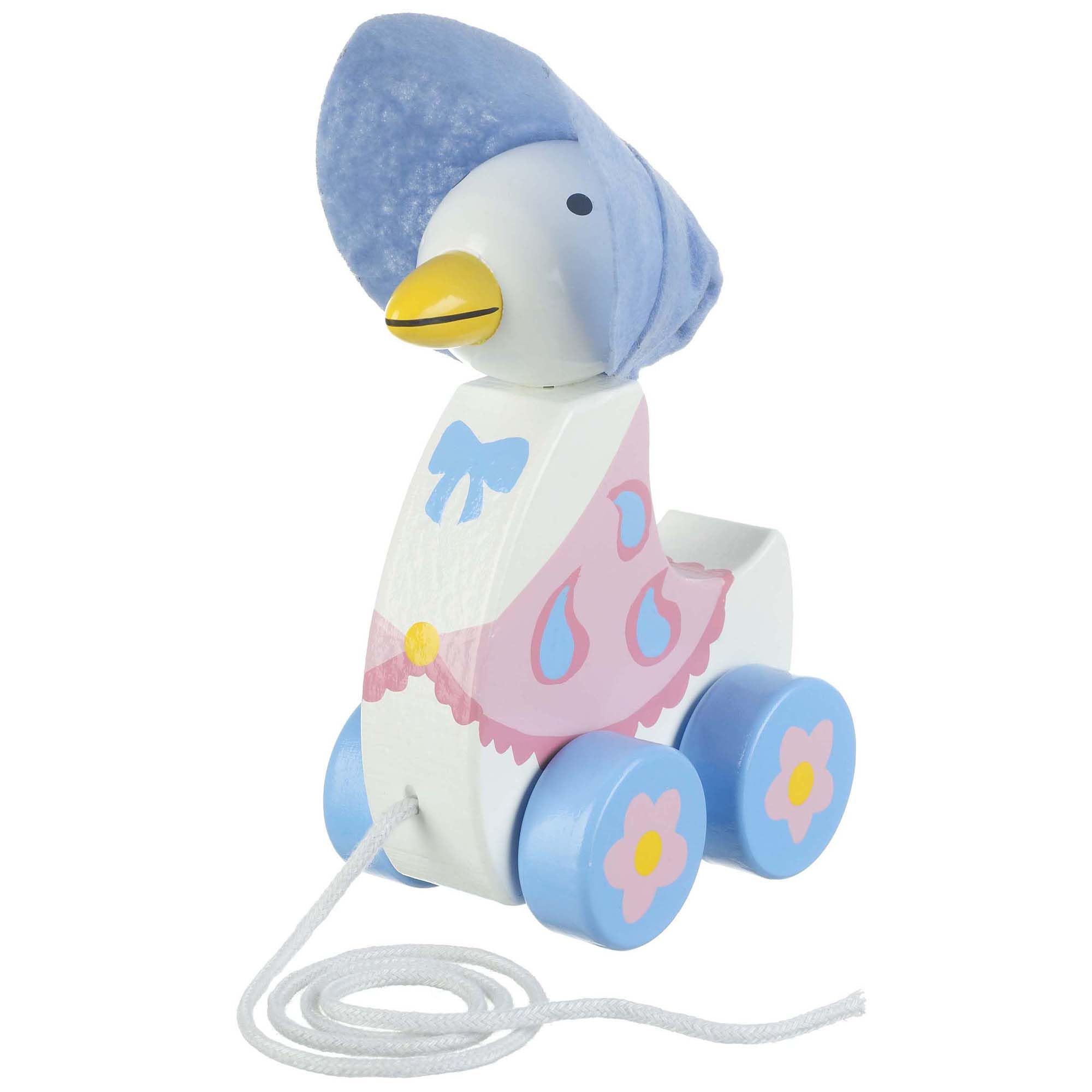 Orange Tree Toys Wooden Jemima Puddleduck Pull Along Duck - Classic Wooden Pull Toy for Toddlers, Perfect for Early Learning & Imaginative Play (Beatrix Potter Inspired)