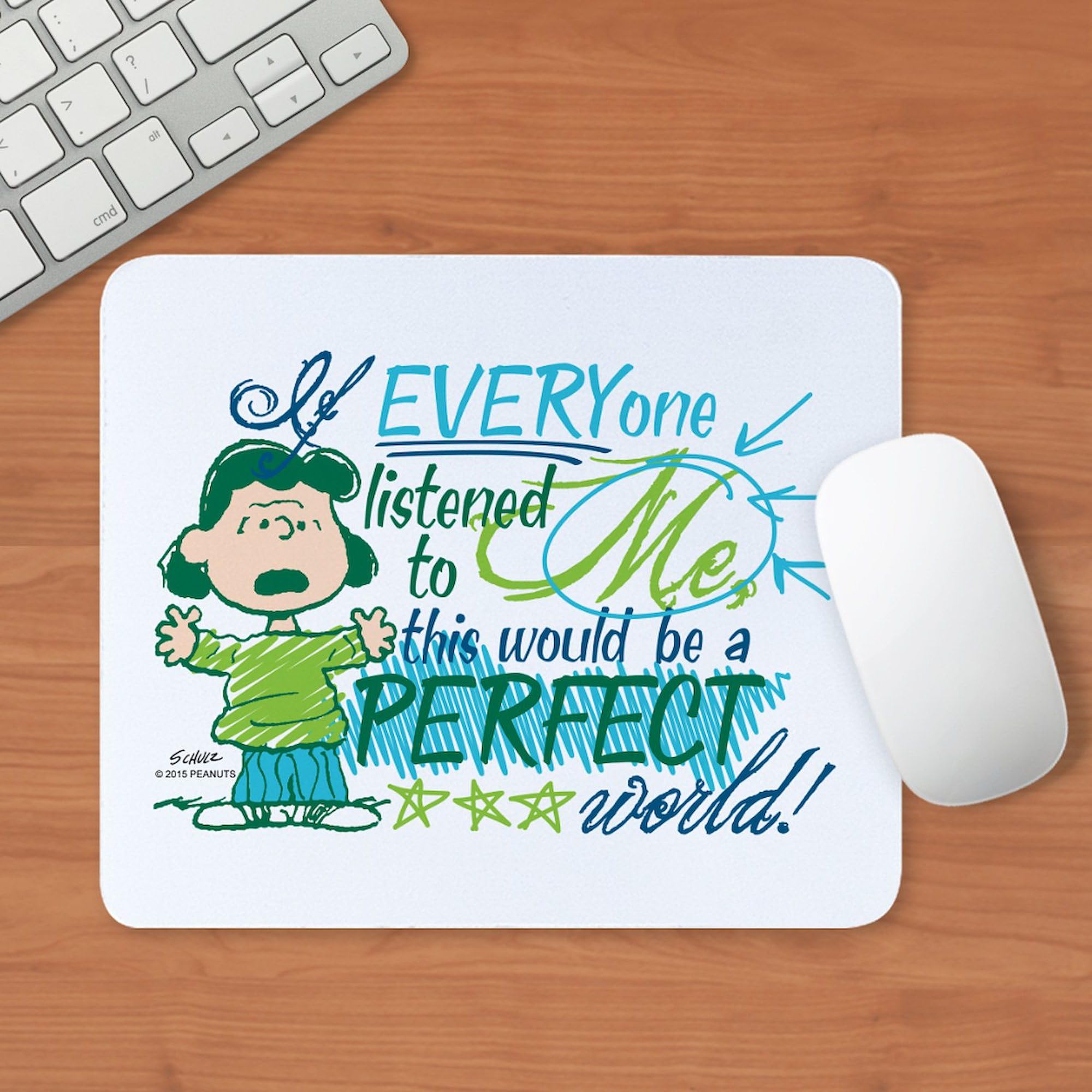 Non-Slip Rubber Gaming Mouse Pad - Lucy's Perfect World Design by CafePress | Perfect for Office, Gaming & Computer Workstations
