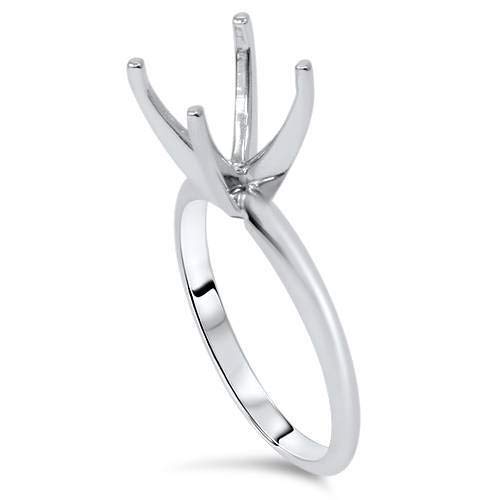 14K White Gold Four Prong Solitaire Engagement Ring Setting - Perfect for Proposals, Weddings & Anniversary Gifts