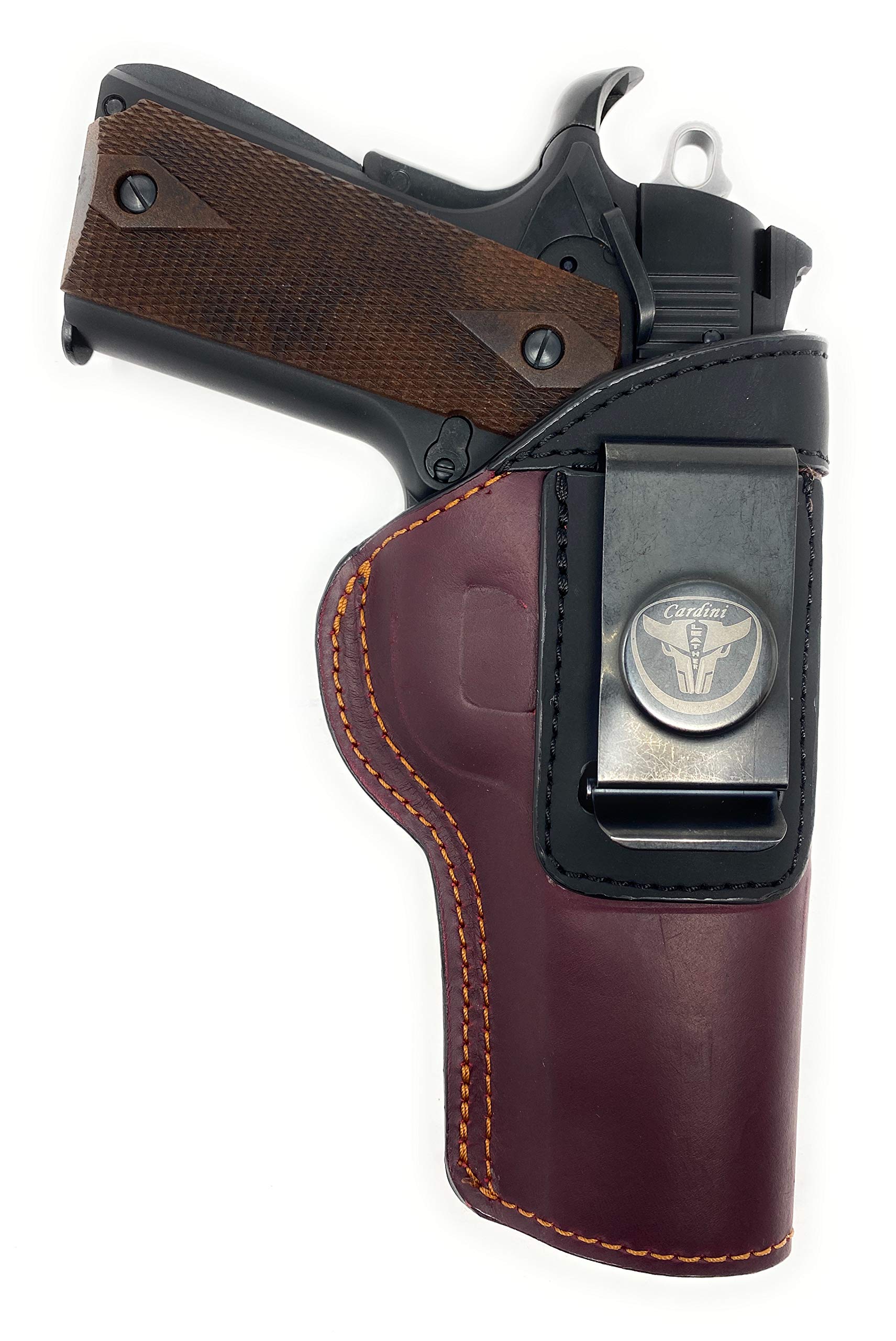 Premium Leather IWB Gun Holster for Kimber Micro 9, Ultra Carry II 9mm/.45 ACP - Concealed Carry Holster Compatible with Bersa Thunder 380, Colt 1911 3