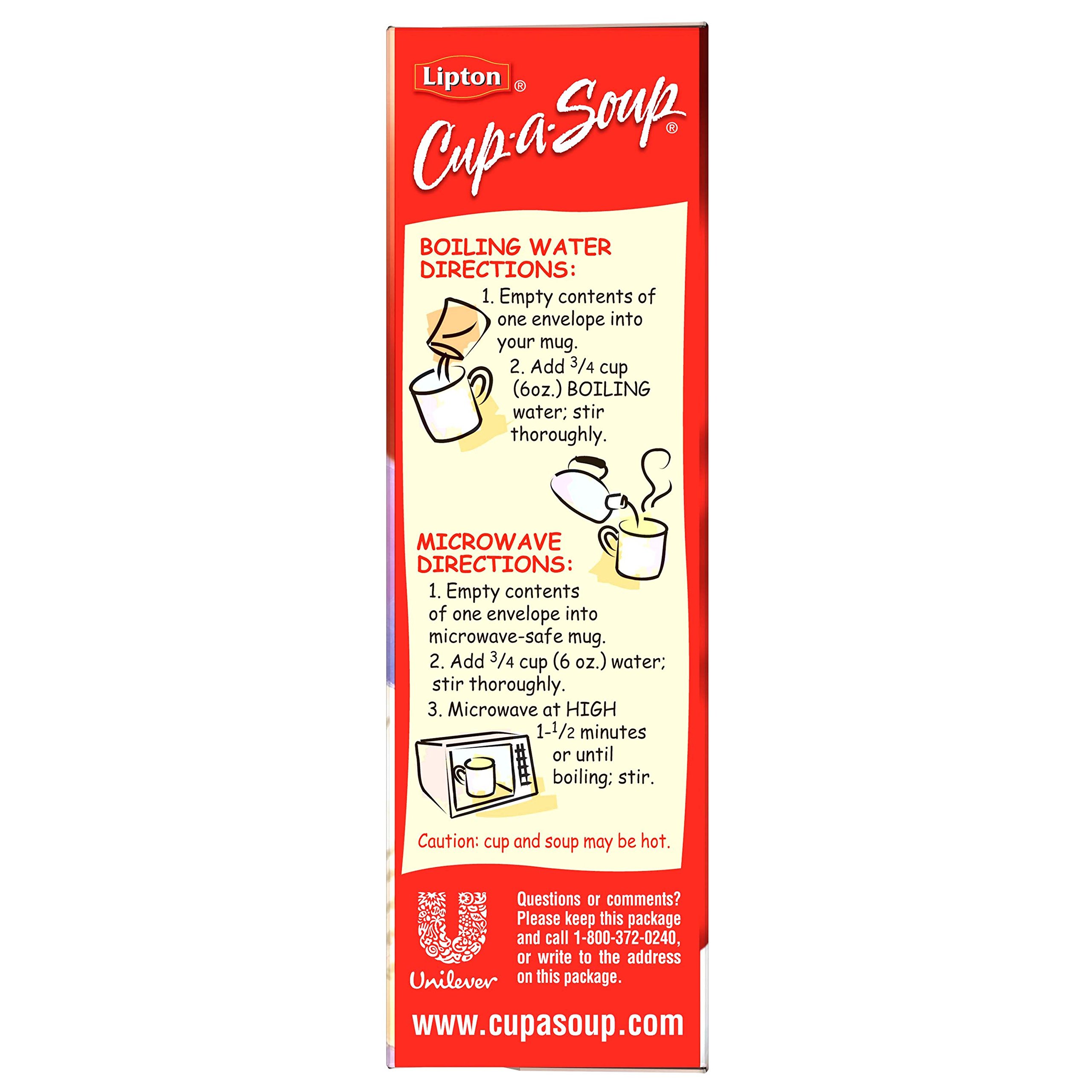 Lipton Cup-a-Soup Instant Cream of Chicken Soup - 70 Calories per Serving, 4 Count (12 Pack) - Quick & Easy Meal Solution for Office Lunch, Camping & Busy Days