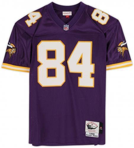 Authentic Randy Moss Minnesota Vikings Autographed Mitchell & Ness Framed Jersey - Signed NFL Memorabilia for Sports Fans & Man Cave Decor