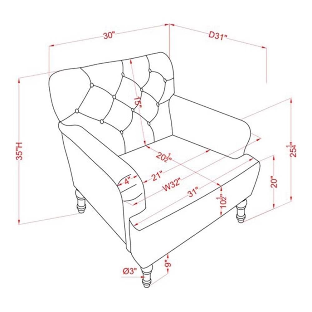 Furniture of America Leith Faux Leather Tufted Accent Chair in Gray - Modern Living Room Seating for Home Office & Lounge Decor
