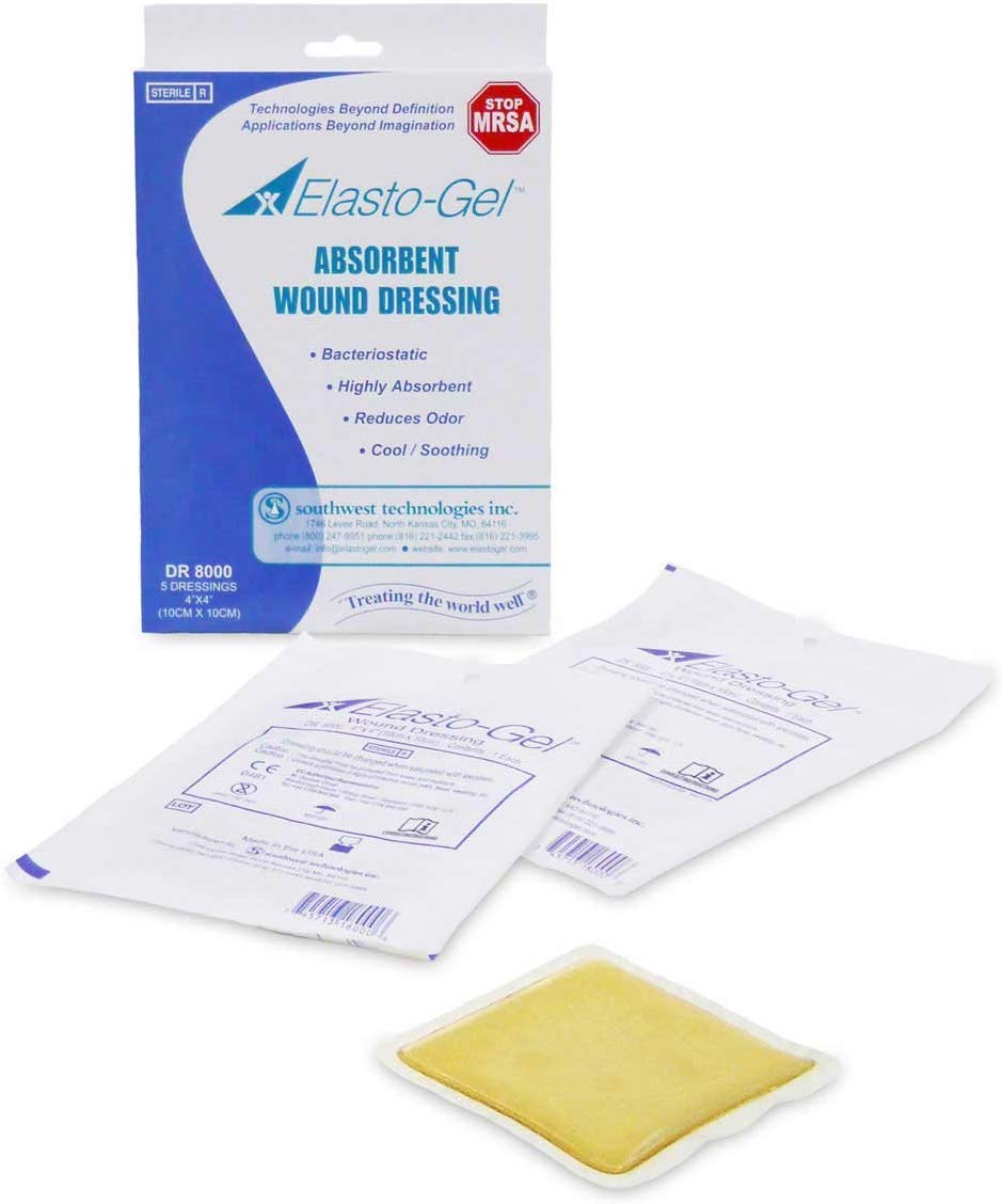 Elasto-Gel Sterile Wound Dressing Pad 8x16 Inch | Medical Grade Hydrogel Bandage for Burns, Cuts & Post-Surgical Care | First Aid Essential for Home & Hospital Use