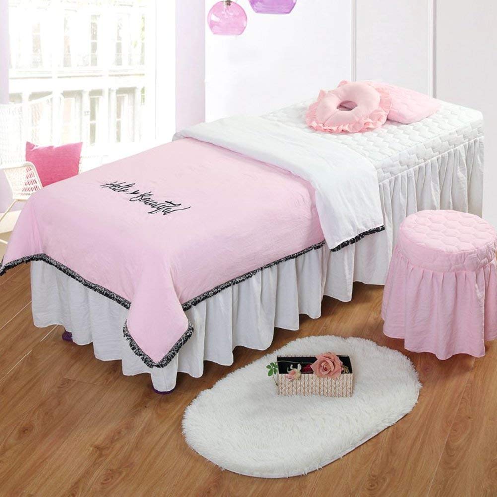 Premium Microfiber Massage Table Sheet Set with Face Rest Hole - 70x190cm (28x75 inch) - Anti-Pilling, Durable & Soft - Includes Bed Skirt Valance & Pillowcase - Perfect for Spa, Salon & Professional Massage Therapy Sessions