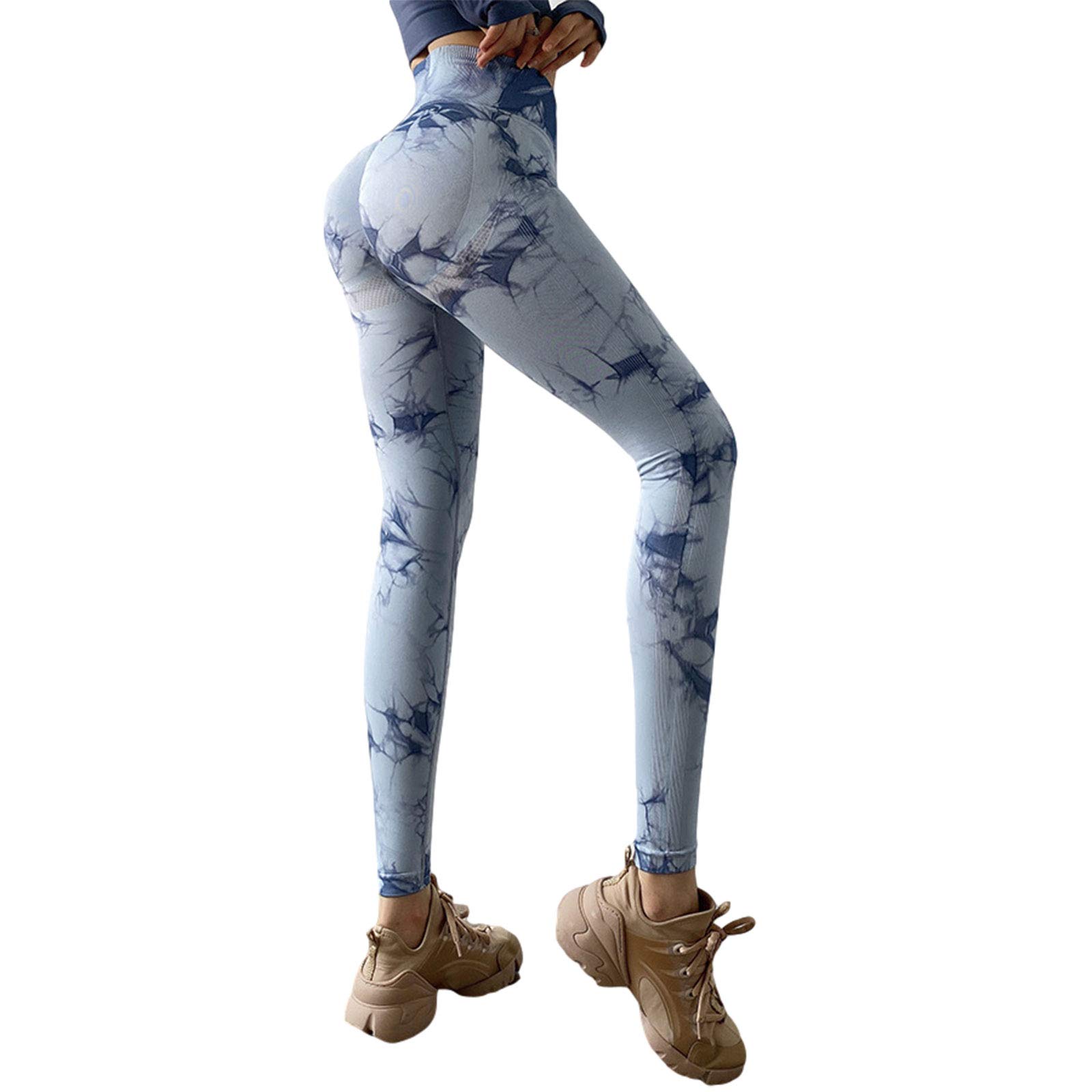 Women's High Waist Yoga Pants - Tummy Control Slimming Leggings for Workout, Running & Butt Lift - Tie-Dye Yoga Tights for Gym, Lounge & Everyday Wear