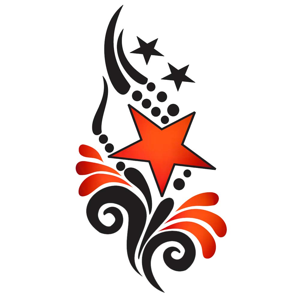 Voorkoms® Star with Wings Temporary Tattoo - Waterproof Fake Tattoos for Men & Women - Perfect for Parties, Halloween & Cosplay
