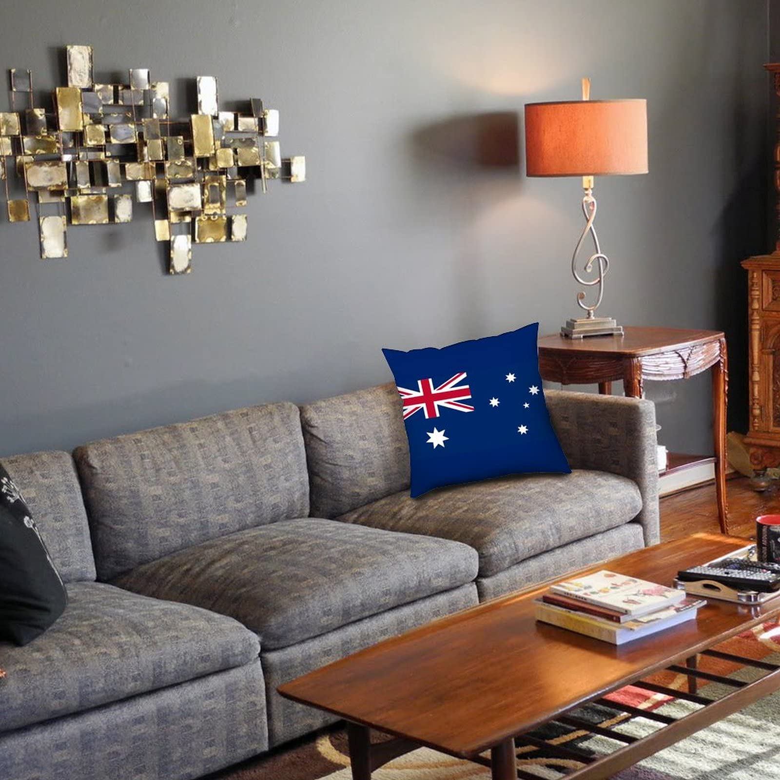12x12 Inch Australian Flag Pillow Cover - Decorative Throw Pillow Case for Car, Chair, Sofa & Bed - Home Decor Cushion Cover (Insert Not Included) | Perfect for Patriotic Decor, Living Room Accents & Outdoor Events