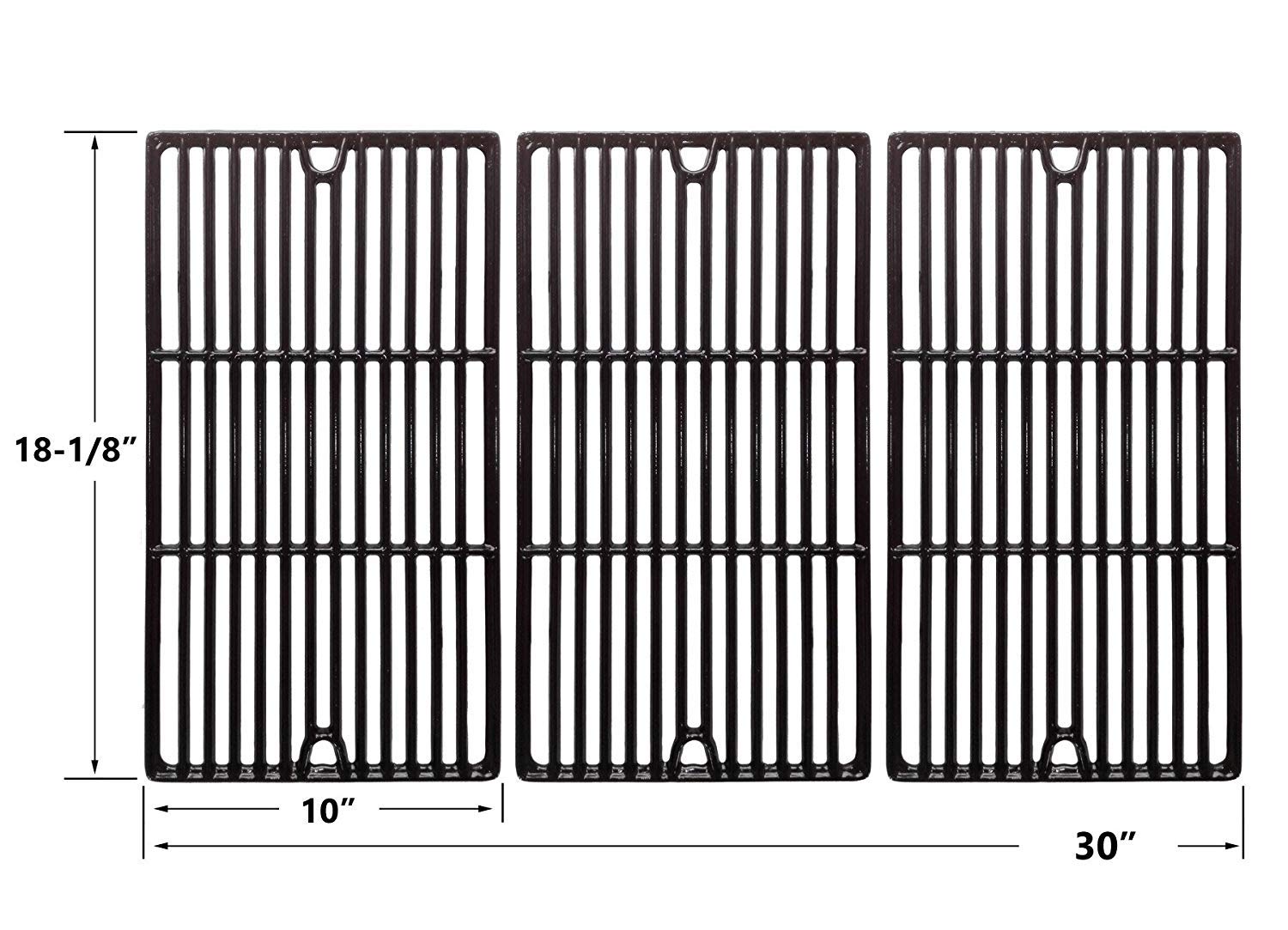 Replacement Porcelain Cast Iron Cooking Grids for Charbroil 466247512, Cuisinart, Kenmore 463268107, Tuscany CS784LP Gas Grill Models - Heavy Duty BBQ Grill Grates Set of 3 for Perfect Grilling, Roasting & Searing Steaks, Burgers and Vegetables