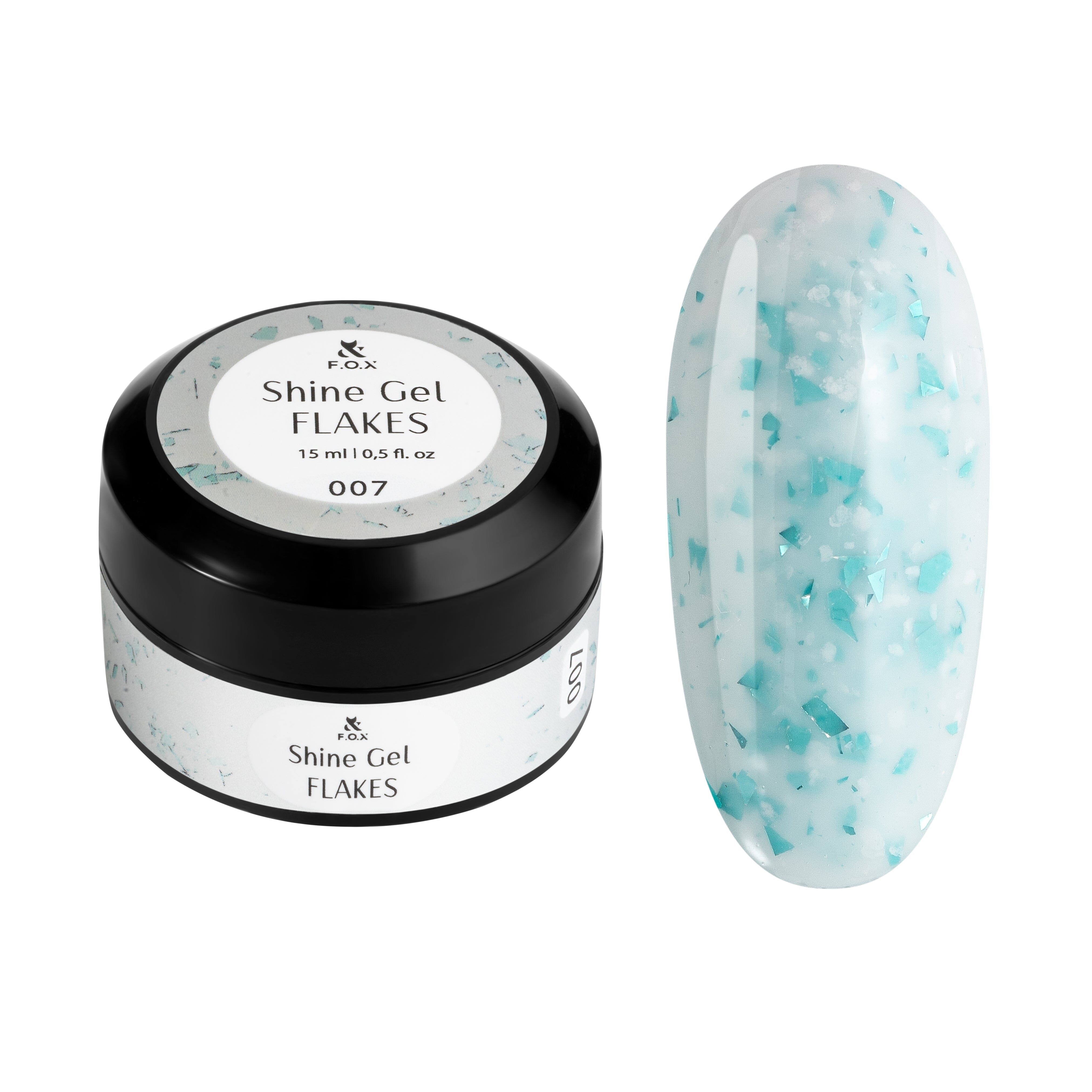 F.O.X Shine Gel Flakes 007 - Premium Nail Art Glitter for Gel Polish | Perfect for Manicures, Pedicures & DIY Nail Designs at Home or Salon
