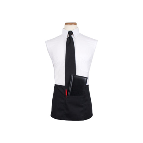 **Culinary Essentials 859397 4-Pocket Waist Apron - Black - Perfect for Chefs, Bartenders & Waitstaff**