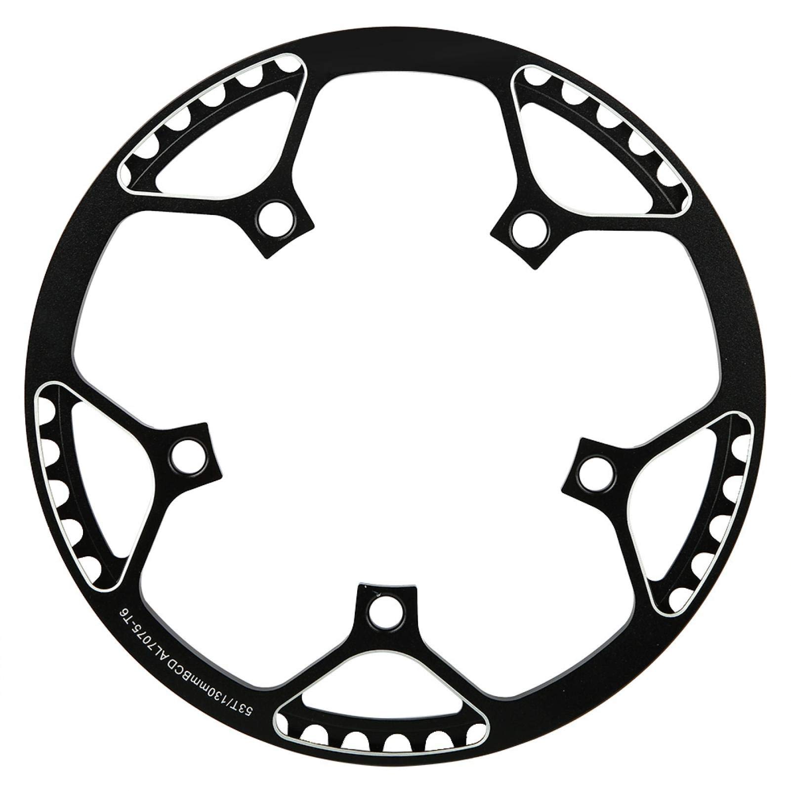 HERCHR 53T CNC Round Oval Narrow Wide Single Bike Chainring - Compatible with Mountain & Road Bikes - Durable & Lightweight for Smooth Shifting - Perfect for Trail Riding, Commuting & Performance Cycling