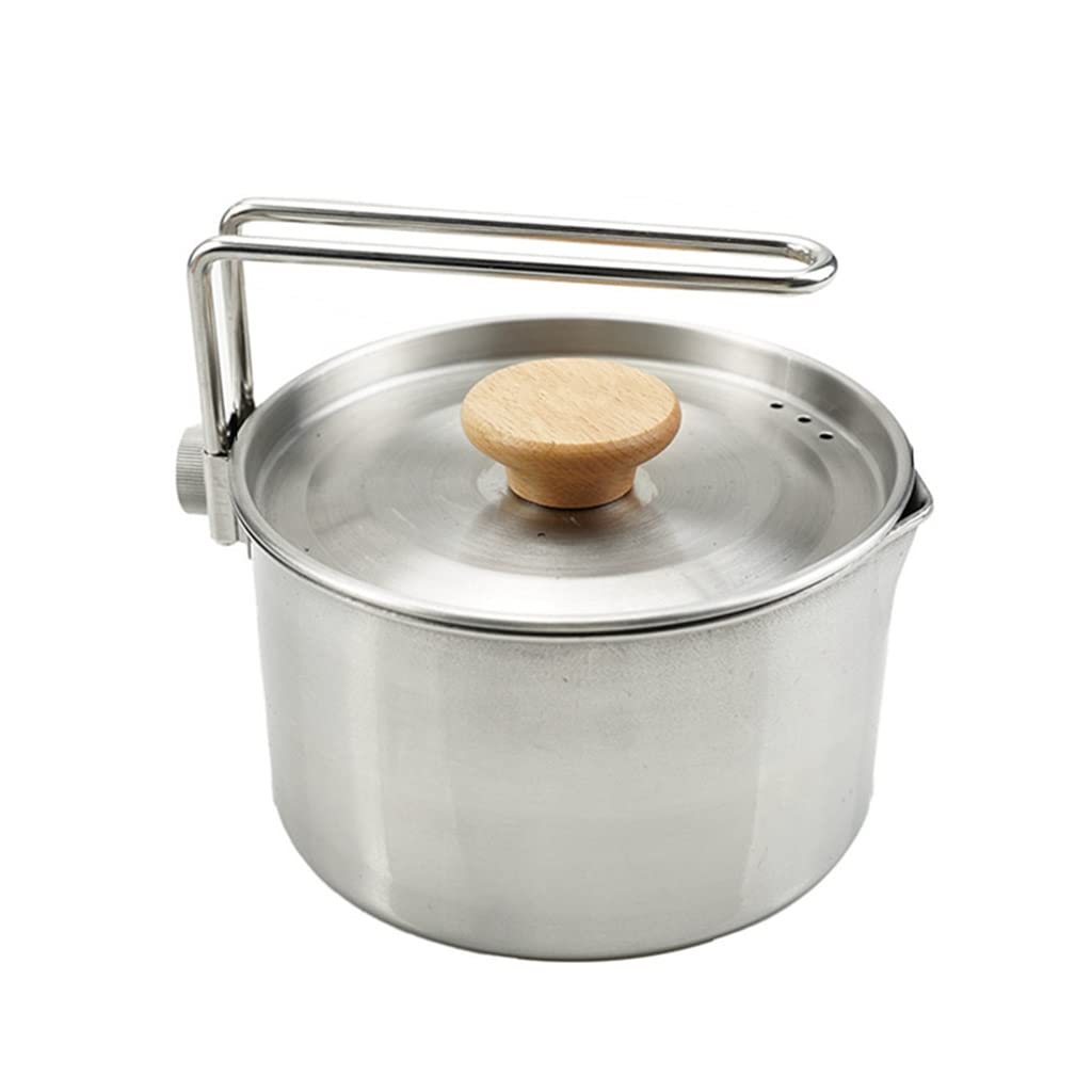 BALLZZ Stainless Steel Camping Kettle - Portable Outdoor Teapot for Hiking, Trekking & Mountaineering - Lightweight Travel Cookware for Boiling Water & Cooking - Perfect for Backpacking, Picnics & Emergency Preparedness