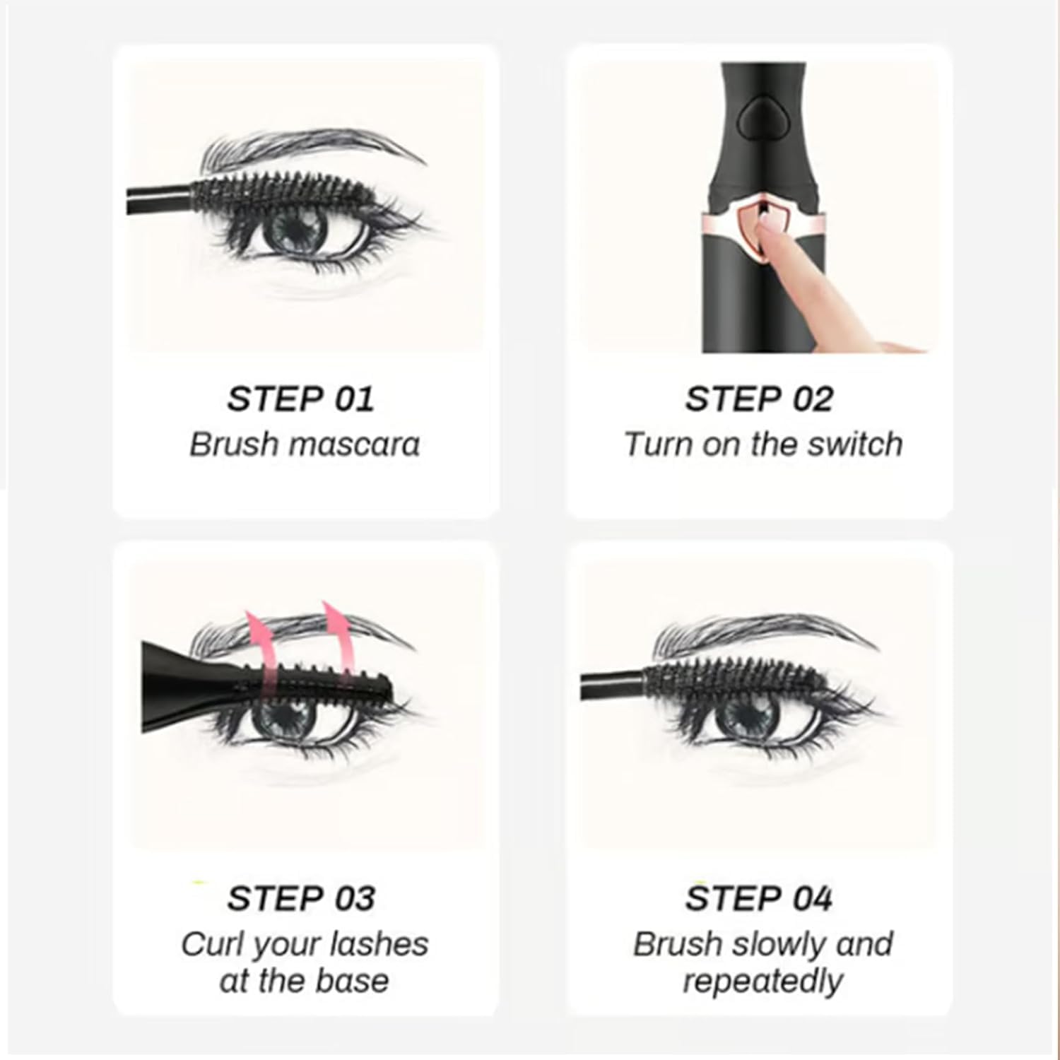 2024 Mini Electric Heated Eyelash Curler - USB Rechargeable Portable Lash Curling Tool for Women | Perfect for Home, Travel & Professional Makeup | Black Beauty Styling Accessory
