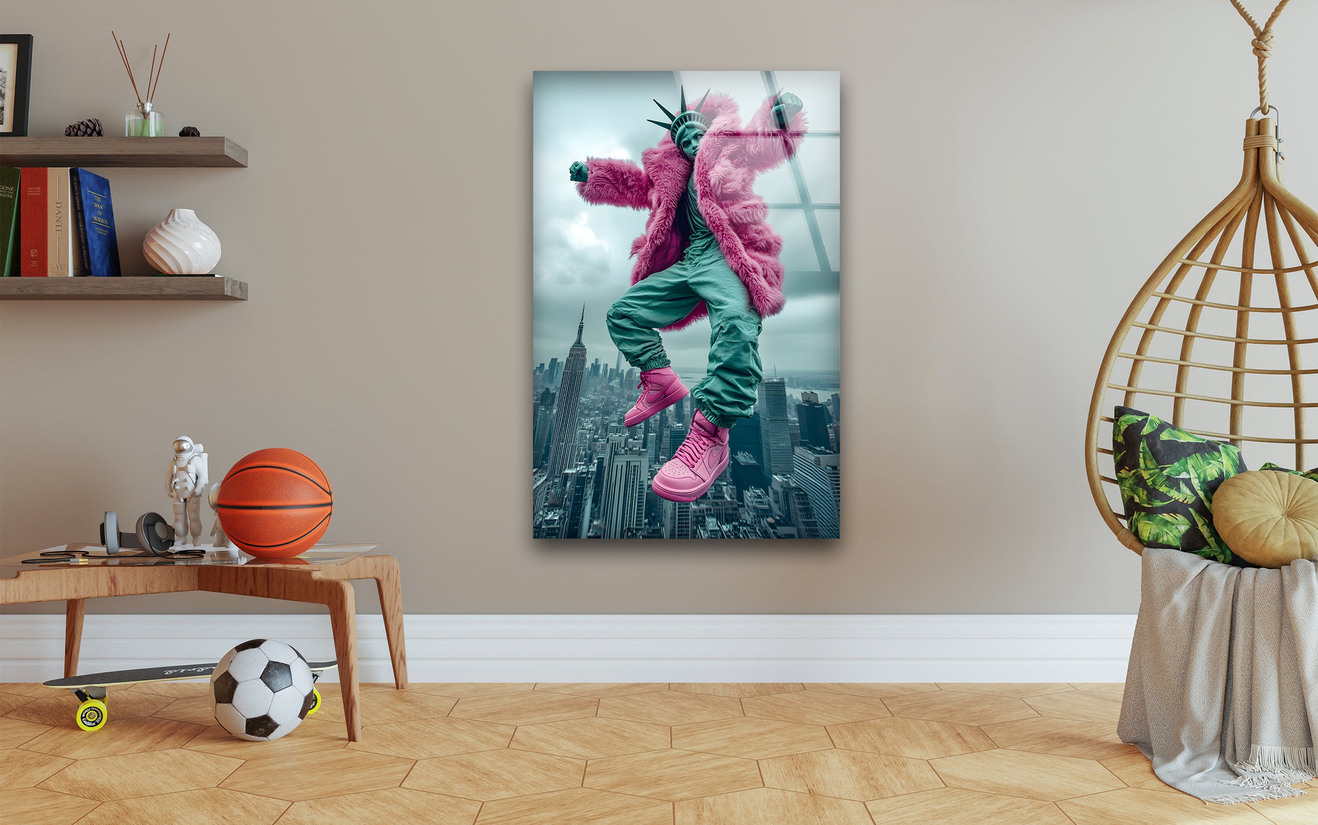 Modern Glass Wall Art - Handcrafted Abstract Design for Home & Office Decor | Perfect for Living Room, Bedroom, or Workspace