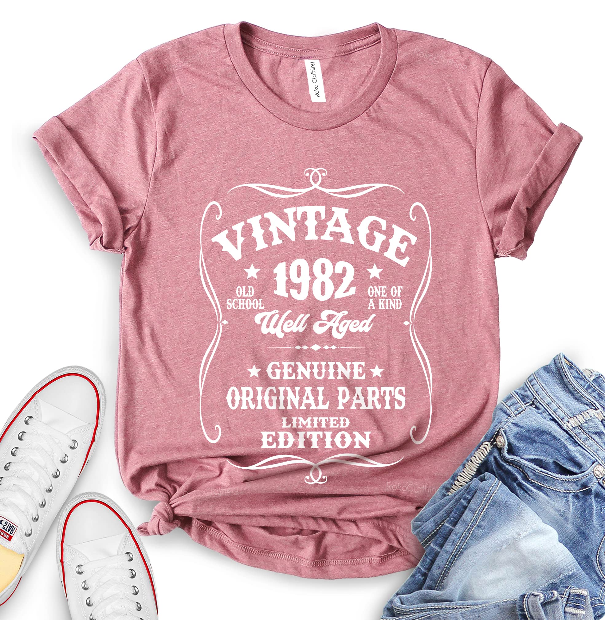 ROKO CLOTHING Vintage 1992 Birthday T-Shirt - Retro Aged Short Sleeve Letter Print Tee for 30th Birthday Gifts (Women & Men) - Perfect for Birthday Parties, Anniversaries & Nostalgic Fashion