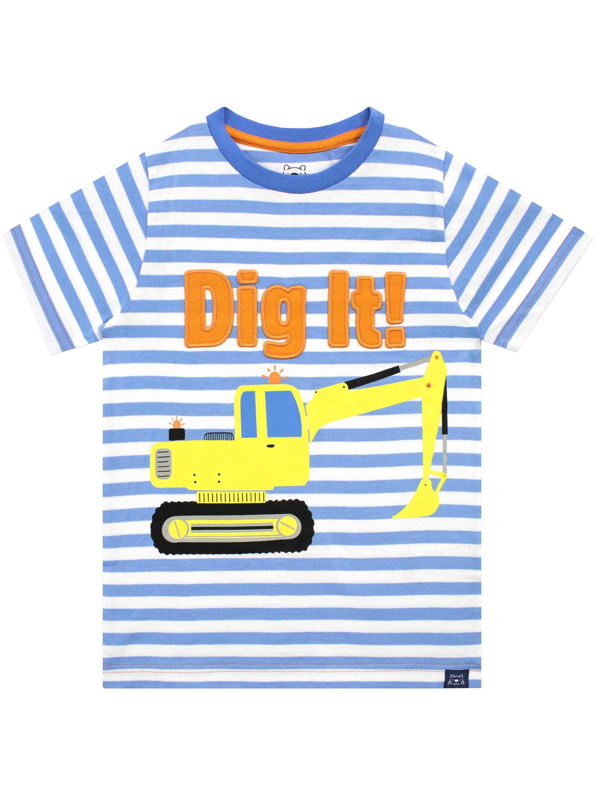 Harry Bear Boys T-Shirt with Digger Print - Cute Graphic Tee for Toddler & Kids Playtime, Outdoor Adventures & Casual Wear