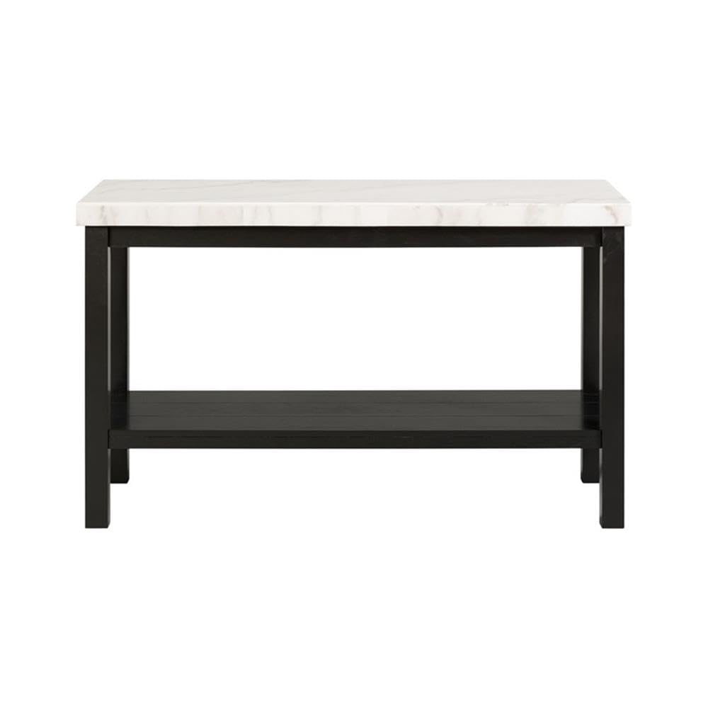 Picket House Furnishings Evie Wood Frame & Marble Top Console Table - White/Black - Elegant Entryway & Hallway Furniture for Modern Home Decor