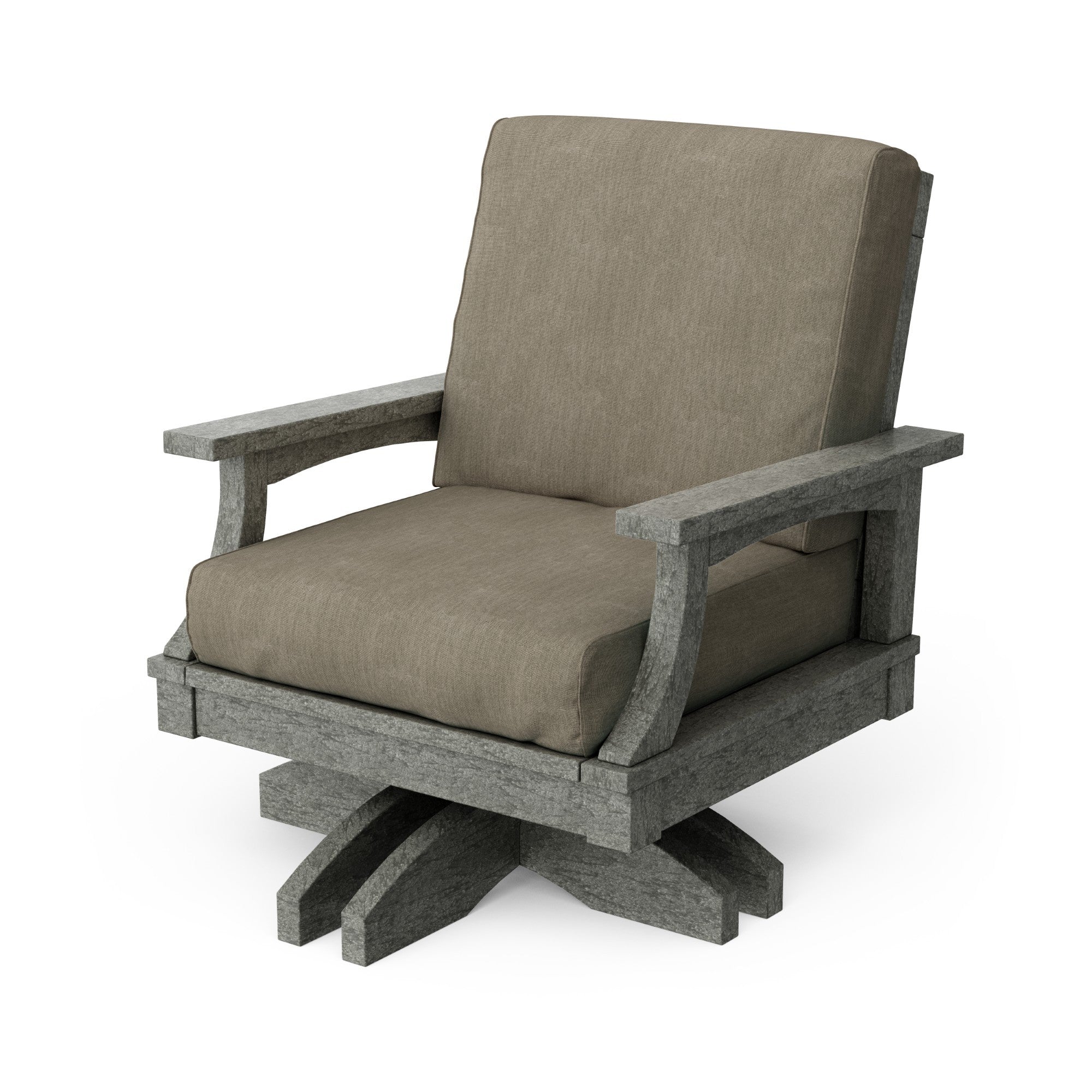 Heritage Deep Seating Swivel Chair - 360° Rotating Patio Lounge Chair with Cushions, Weather-Resistant Outdoor Furniture for Garden, Poolside & Backyard Relaxation