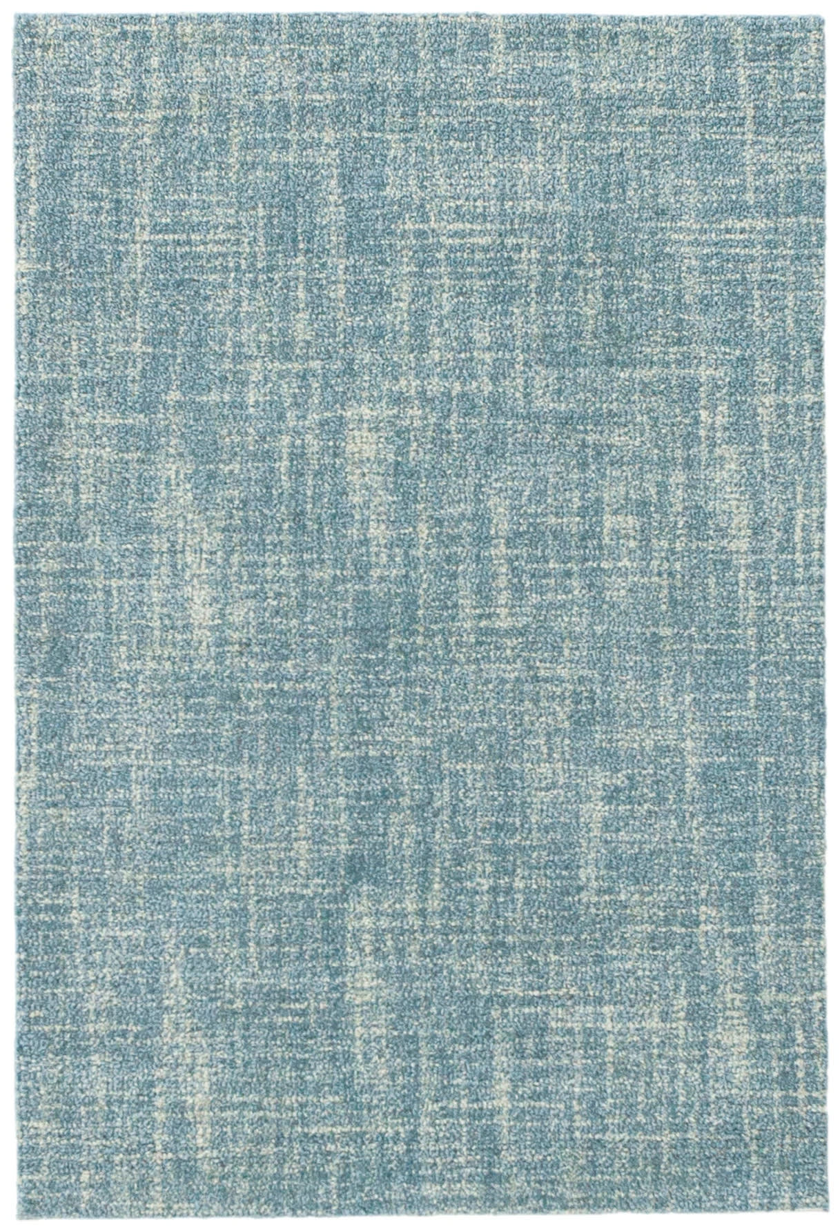 Handmade Crosshatch Micro Hooked Wool Rug - Aegean Blue - Soft & Durable for Living Room, Bedroom, or Nursery Decor