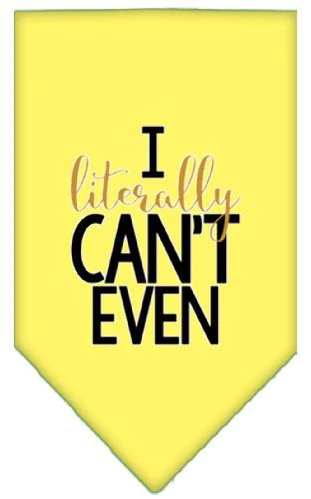 Funny Pet Bandana for Dogs - 'I Literally Can't Even' Screen Printed Design - Black Small Dog Bandana - Perfect for Pet Parties, Halloween Costumes & Instagram Photos