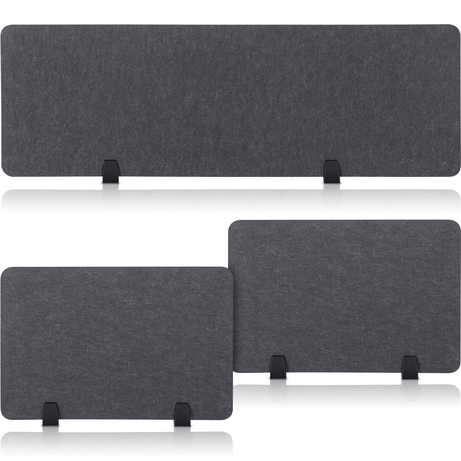Yaomiao 3-Pack Acoustic Desk Divider Soundproof Privacy Panel - Freestanding Office & Study Room Partitions for Noise Reduction & Focus (47.3x16