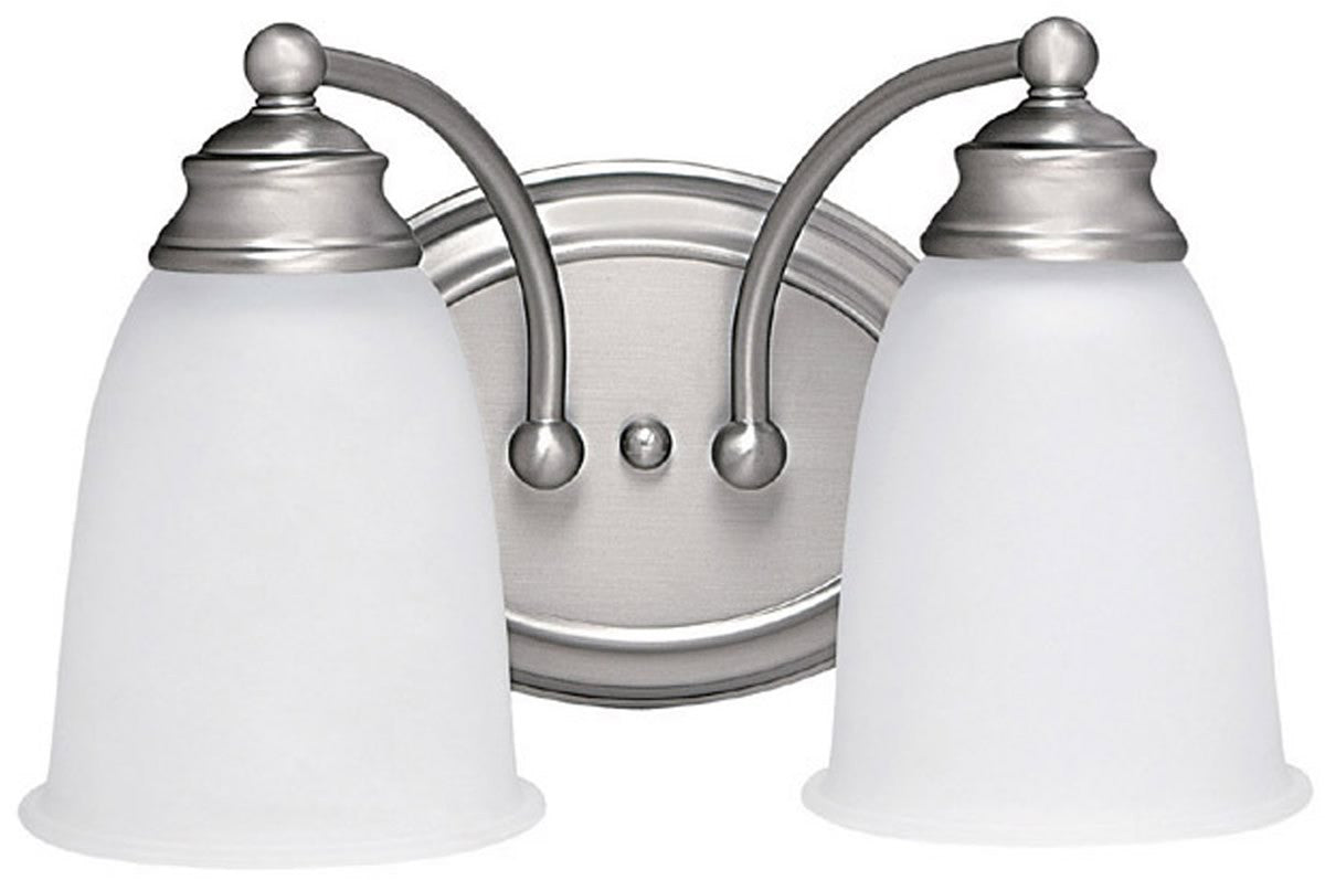 13W Capital Vanities 2-Light Bathroom Vanity Light Fixture in Matte Nickel Finish - Perfect for Modern Bathroom and Powder Room Lighting