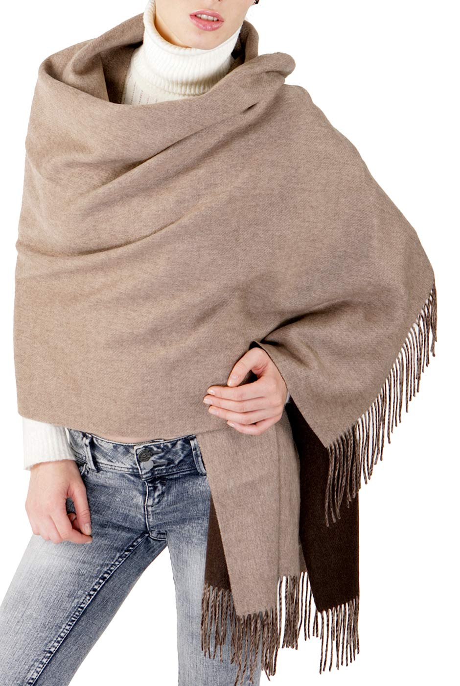 Luxury Reversible Cashmere Wrap Scarf for Women - Soft Winter Shawl & Fashionable Stole - Perfect for Office, Travel and Special Occasions