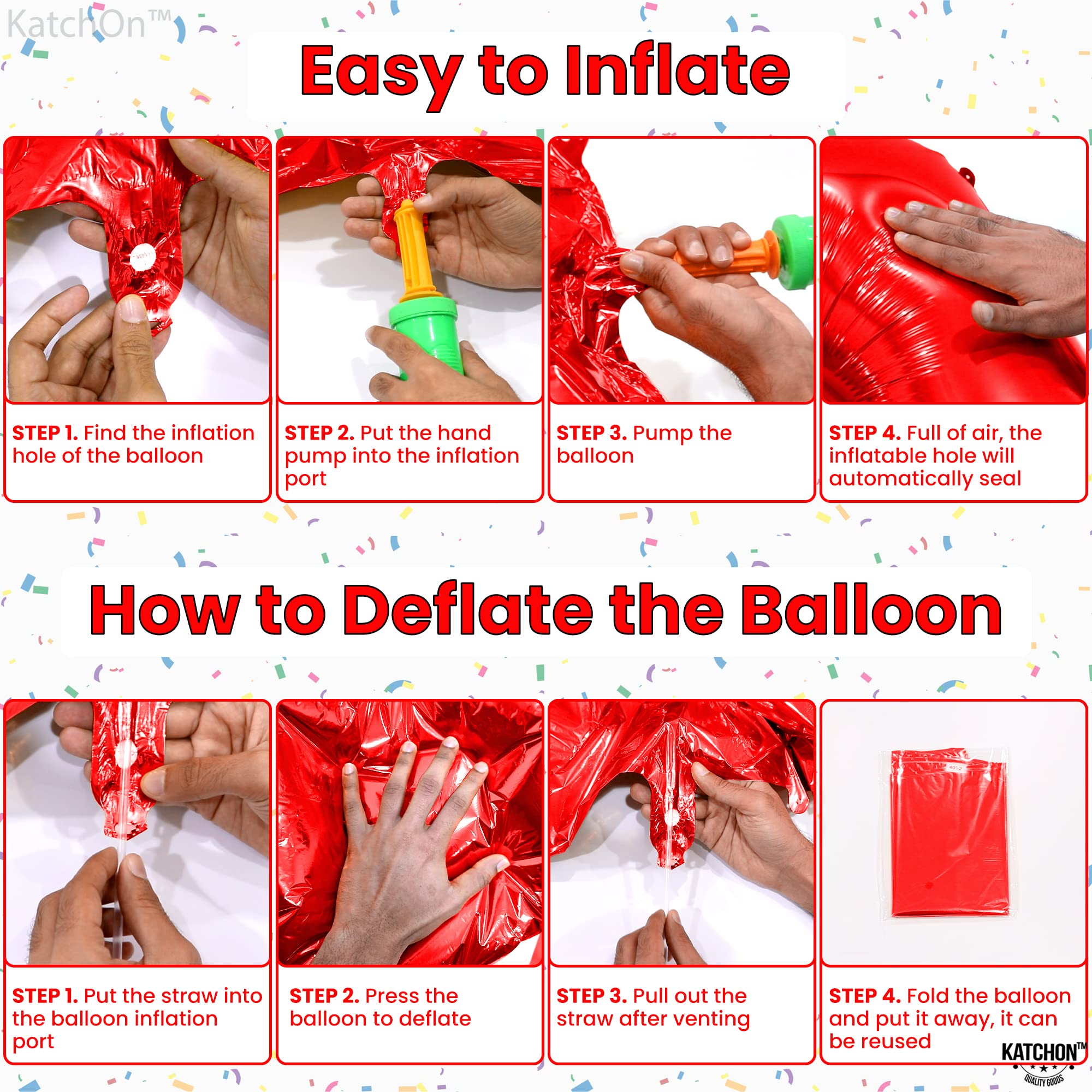 KatchOn 40 Inch Giant Red Number 8 Birthday Balloon - 8th Birthday Party Decorations for Boys & Girls | Perfect for Birthday Parties, Photo Backdrops & Milestone Celebrations