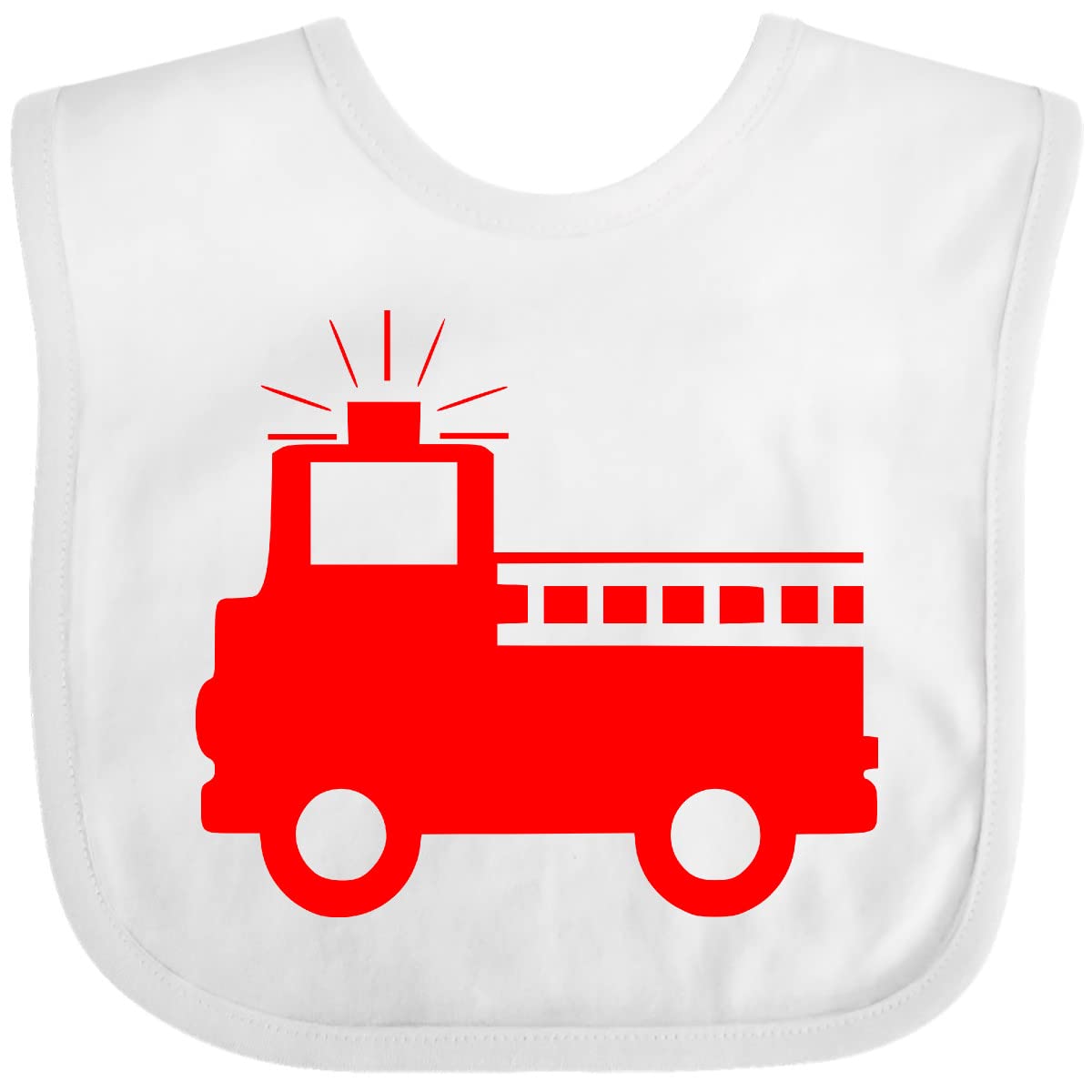 Inktastic Cute Red Firetruck Baby Bib - Soft Cotton Drool Bib for Infants & Toddlers - Perfect for Feeding, Teething & Playtime