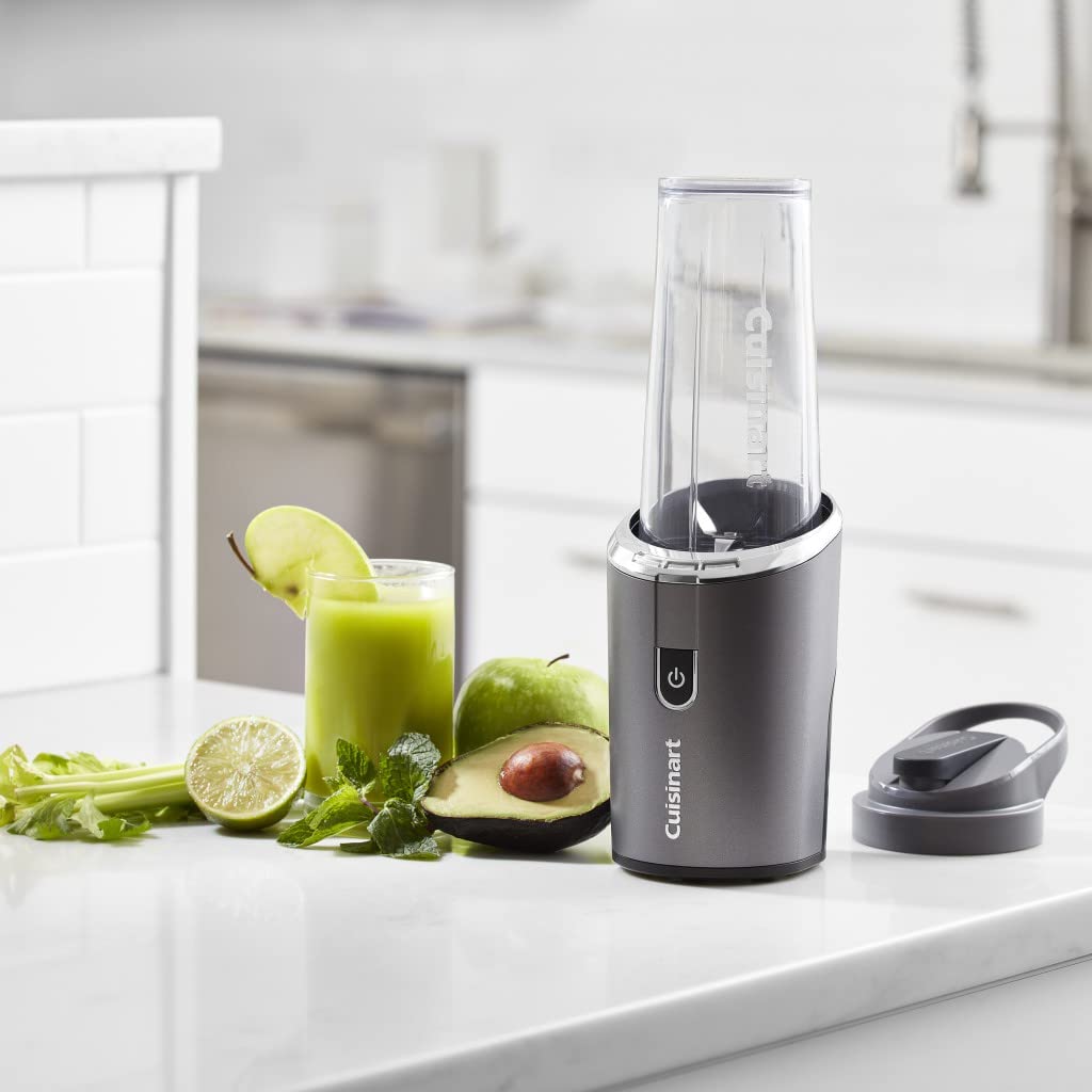 Cuisinart RPB-100 EvolutionX Cordless Rechargeable Compact Blender - 16 oz Portable Smoothie Maker, Gray/Black - Perfect for Travel, Gym & Healthy Shakes at Home or Office