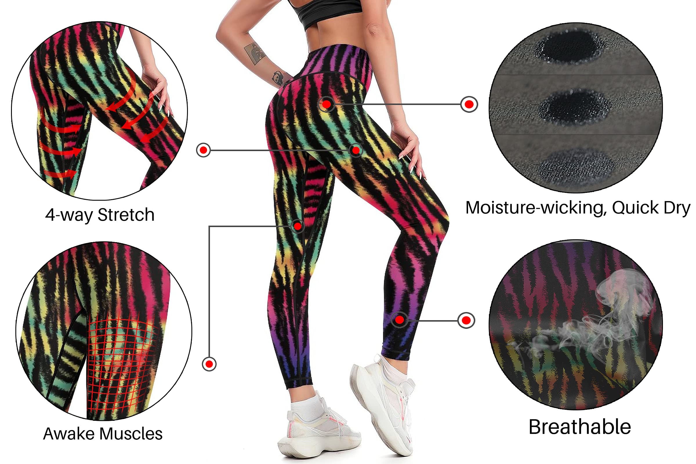 Cerburny High Waisted Yoga Pants for Women - Tummy Control Workout Leggings, Gym Athletic Spandex Pants for Running, Yoga & Everyday Wear