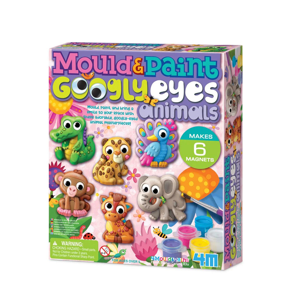 4M Mould and Paint Googly Eyes Animals Kit - DIY Arts and Crafts for Kids - Create Funny Animal Toys with Googly Eyes - Perfect for Birthday Gifts, Classroom Activities & Creative Playtime