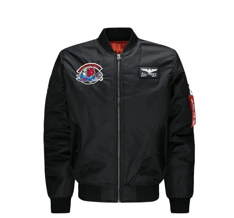 Brave Aviator Bomber Jacket for Men - Genuine Leather Flight Jacket with Fur Collar - Stylish Winter Coat for Motorcycle Riding & Outdoor Adventures