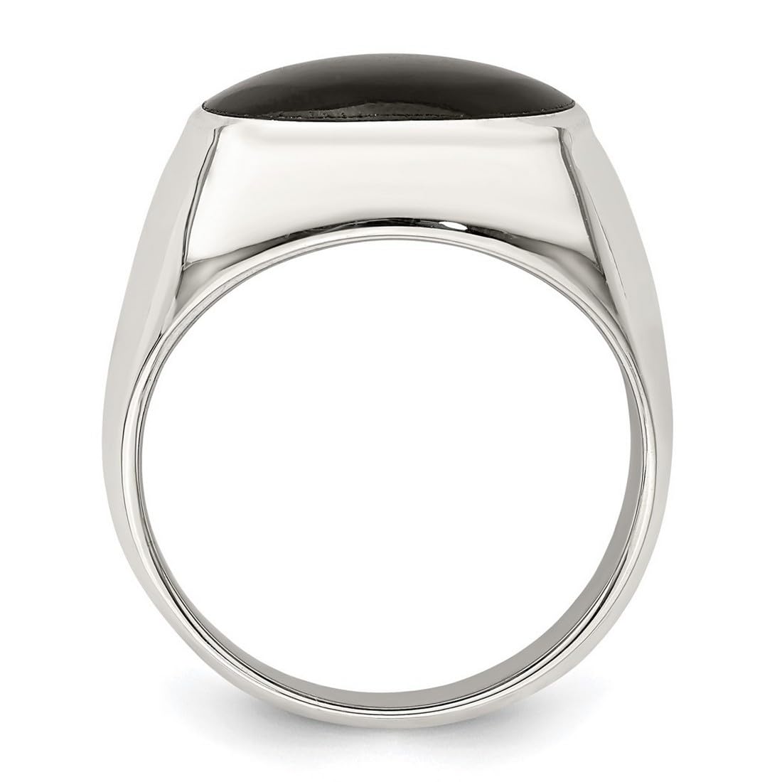 925 Sterling Silver Polished Black Simulated Onyx Ring for Women - Elegant Gothic Jewelry Gift for Birthday, Anniversary & Special Occasions