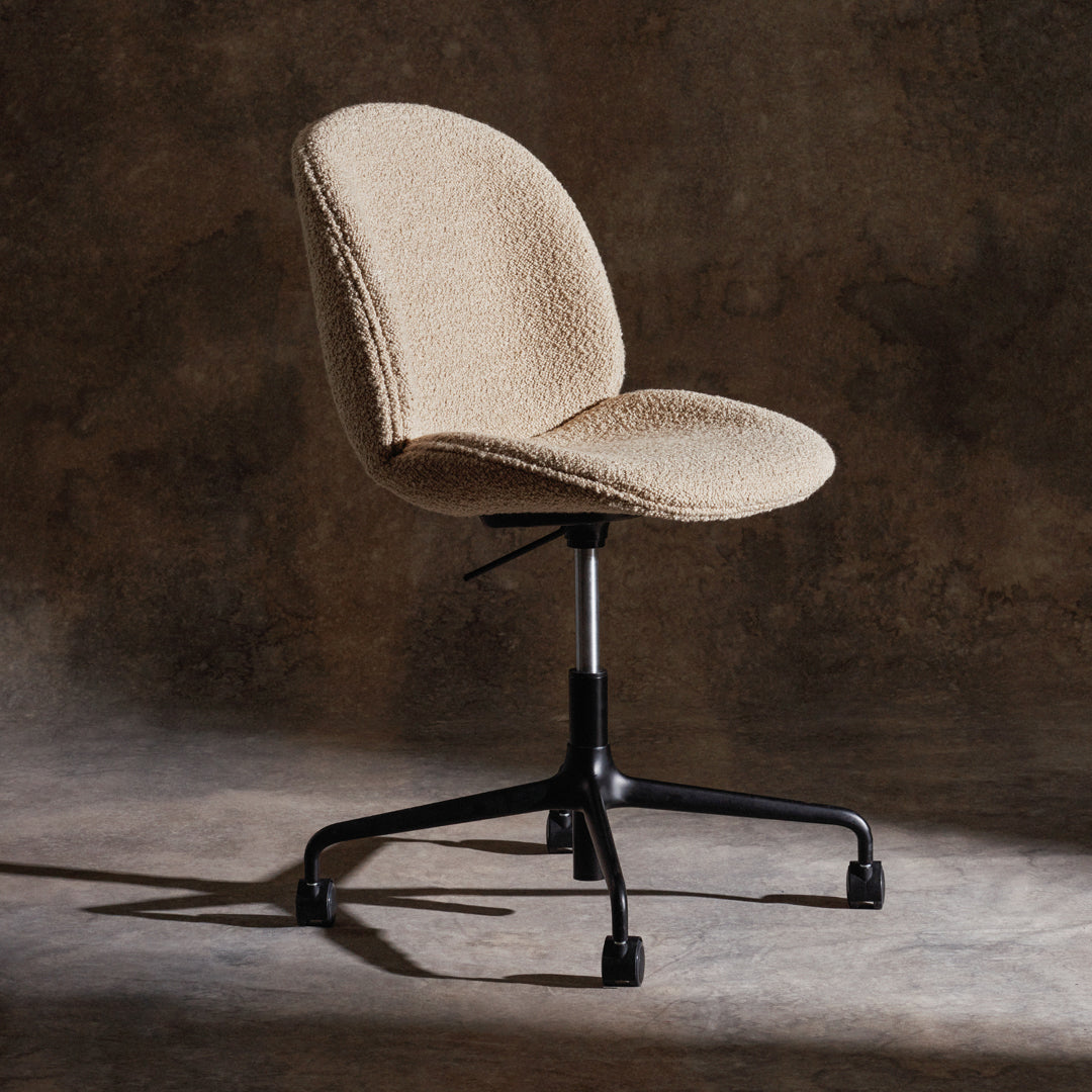 Ergonomic Beetle Meeting Chair with 4-Star Base & Casters - Height Adjustable, Fully Upholstered Office Chair for Conference Rooms & Home Offices