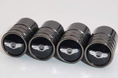 4pcs Black Chrome Genesis Auto Car Wheel Tire Air Valve Caps Stem Cover - Durable & Stylish Valve Caps for Cars, Trucks, SUVs - Perfect for Off-Road, Racing & Everyday Driving