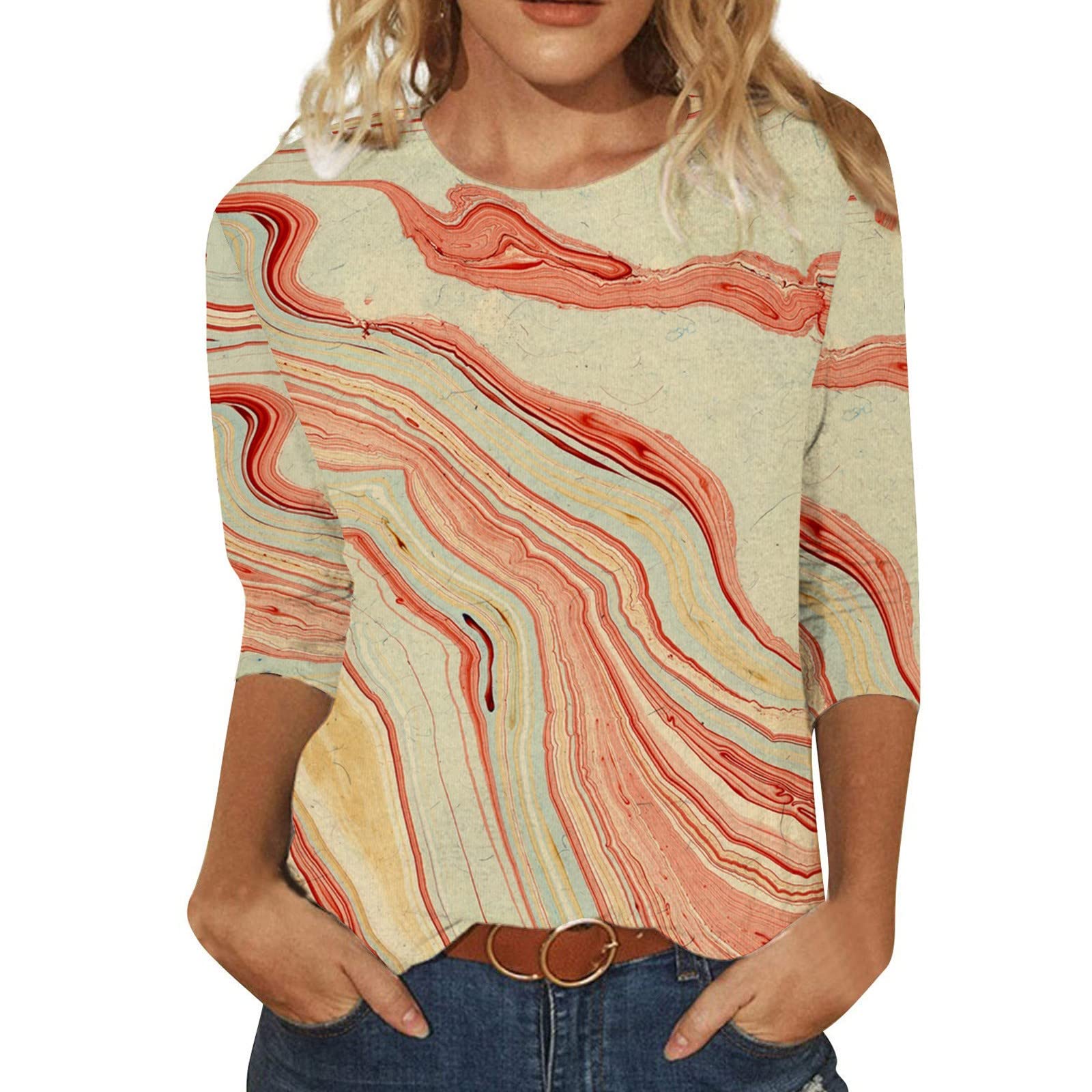 Women's Casual Long Sleeve Crewneck Sweatshirt - Solid Color Lightweight Loose Fit T-Shirt Top for Everyday Wear, Work & Outfits
