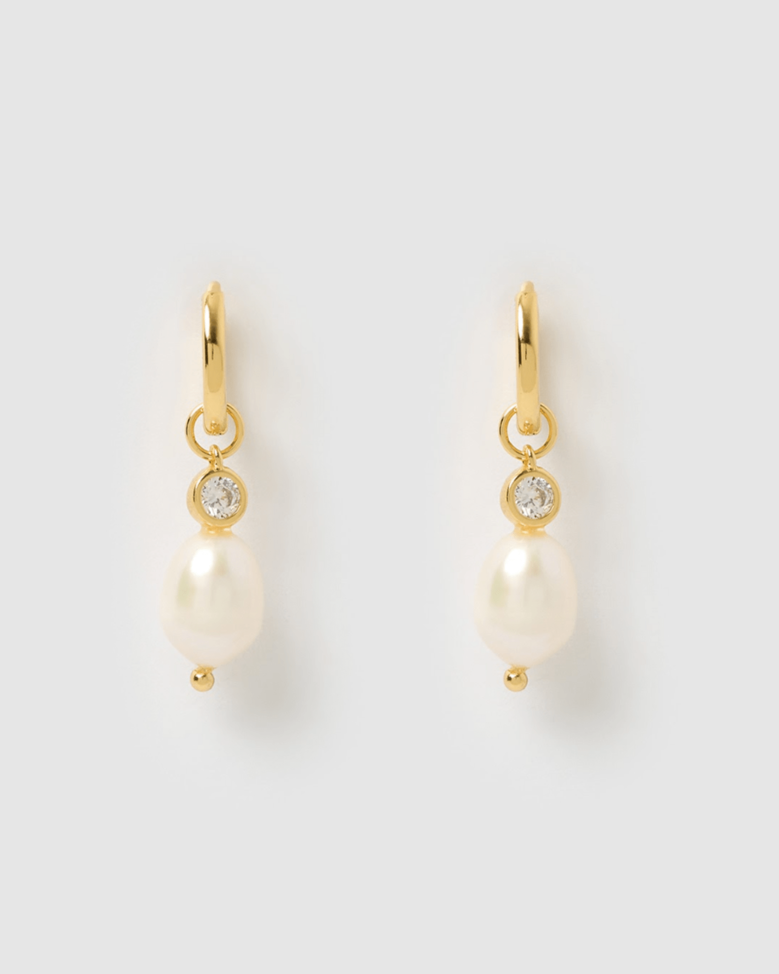 Izoa Dashiell Pearl Huggie Earrings – Elegant & Minimalist Pearl Hoop Earrings for Women | Perfect for Everyday Wear, Date Night & Special Occasions