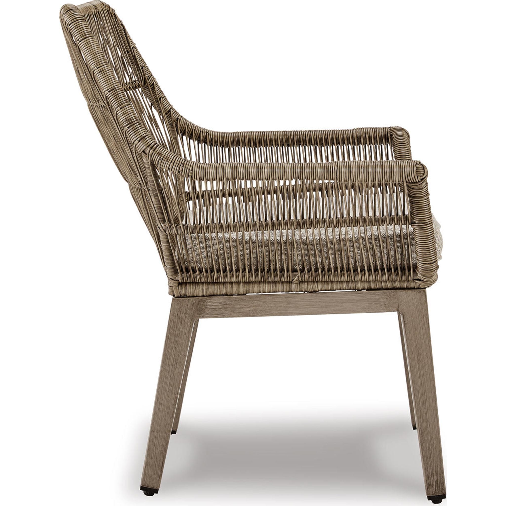 Premium Outdoor Arm Chairs with Cushions (Set of 2) - Water-Resistant Beige Patio Furniture for Beachfront, Poolside, or Garden Relaxation