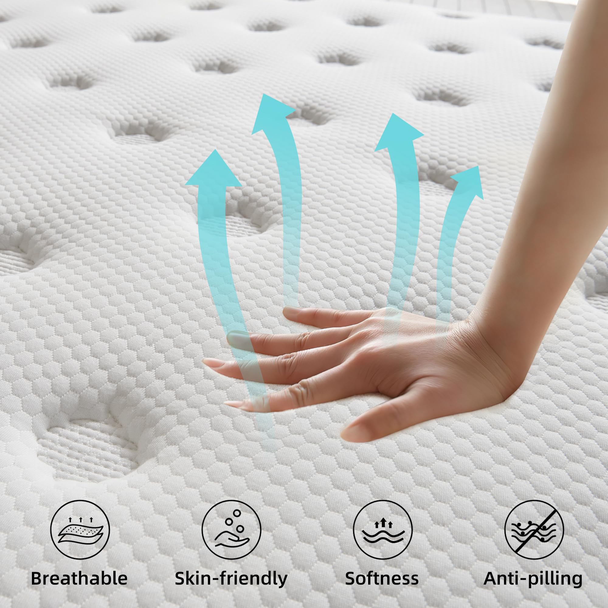10 Inch Queen Size Memory Foam Hybrid Mattress with Pocket Springs - Medium Firm, Motion Isolation & Edge Support - CertiPUR-US Certified - Perfect for Bedrooms, Guest Rooms & Apartments