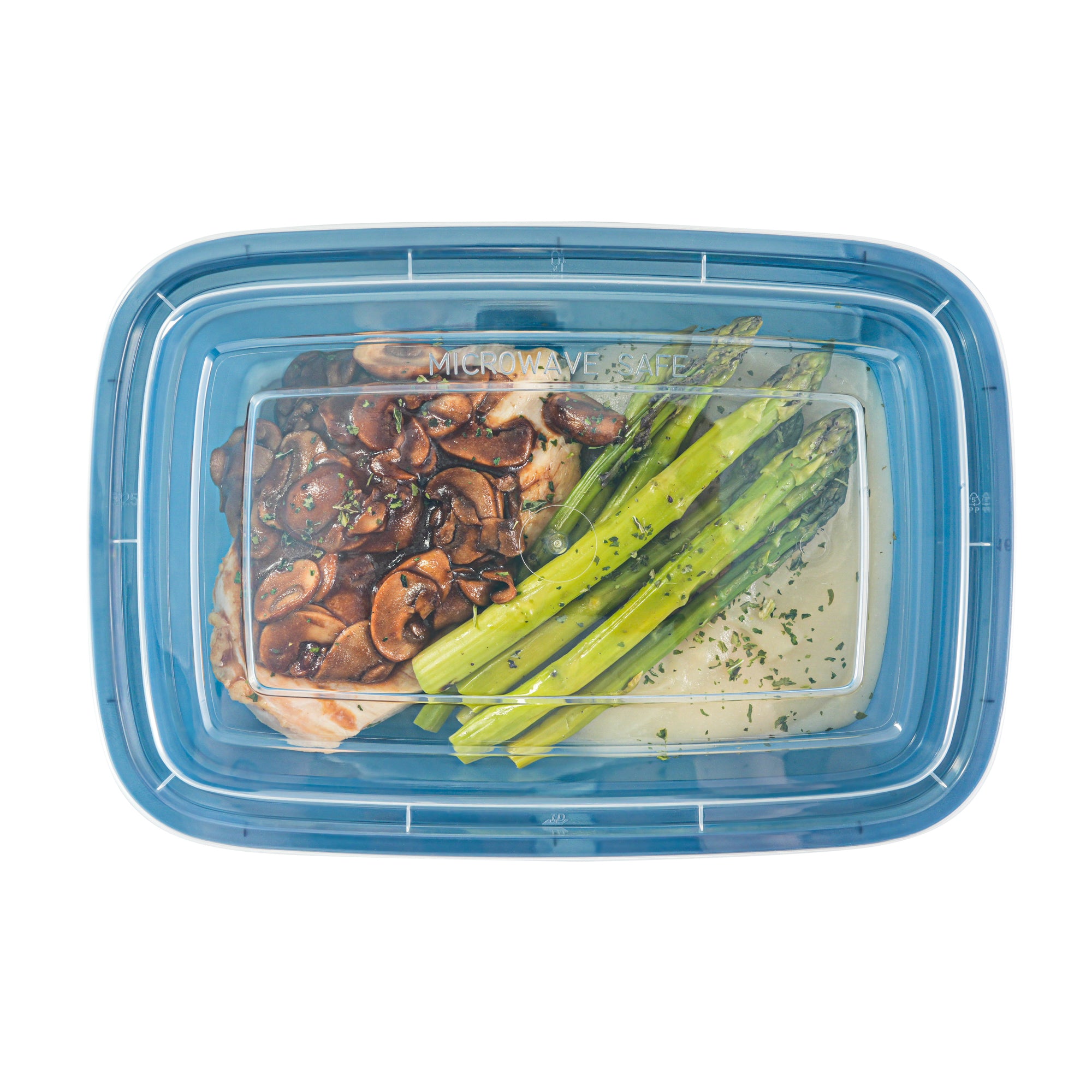 38 oz Rectangle Midnight Blue Plastic To Go Containers with Clear Lids - 100 Pack (8.75