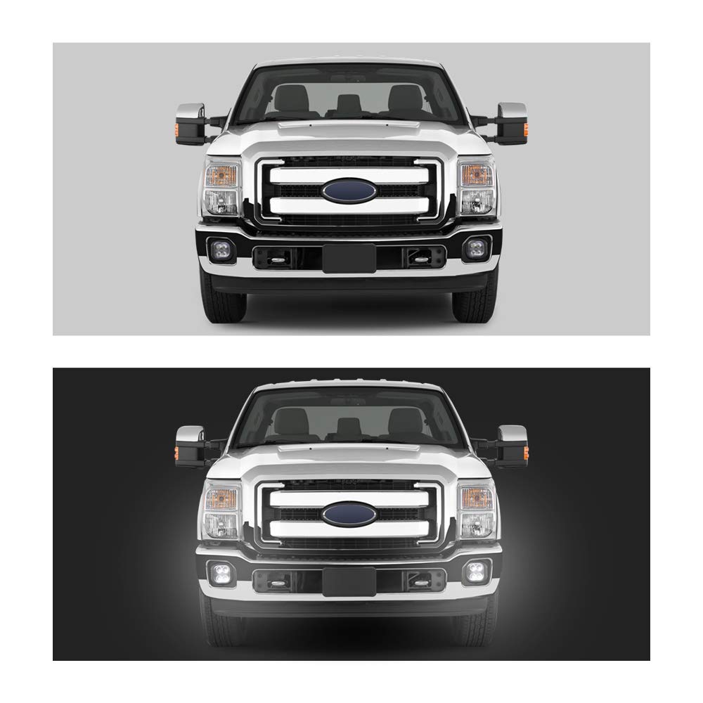 Tecoom LED Fog Lights with Daytime Running Lights Kit - Compatible with Ford F-250 F-350 F-450 F-550 (2011-2016 Models) - High Visibility for Off-Road, Night Driving & Bad Weather Conditions